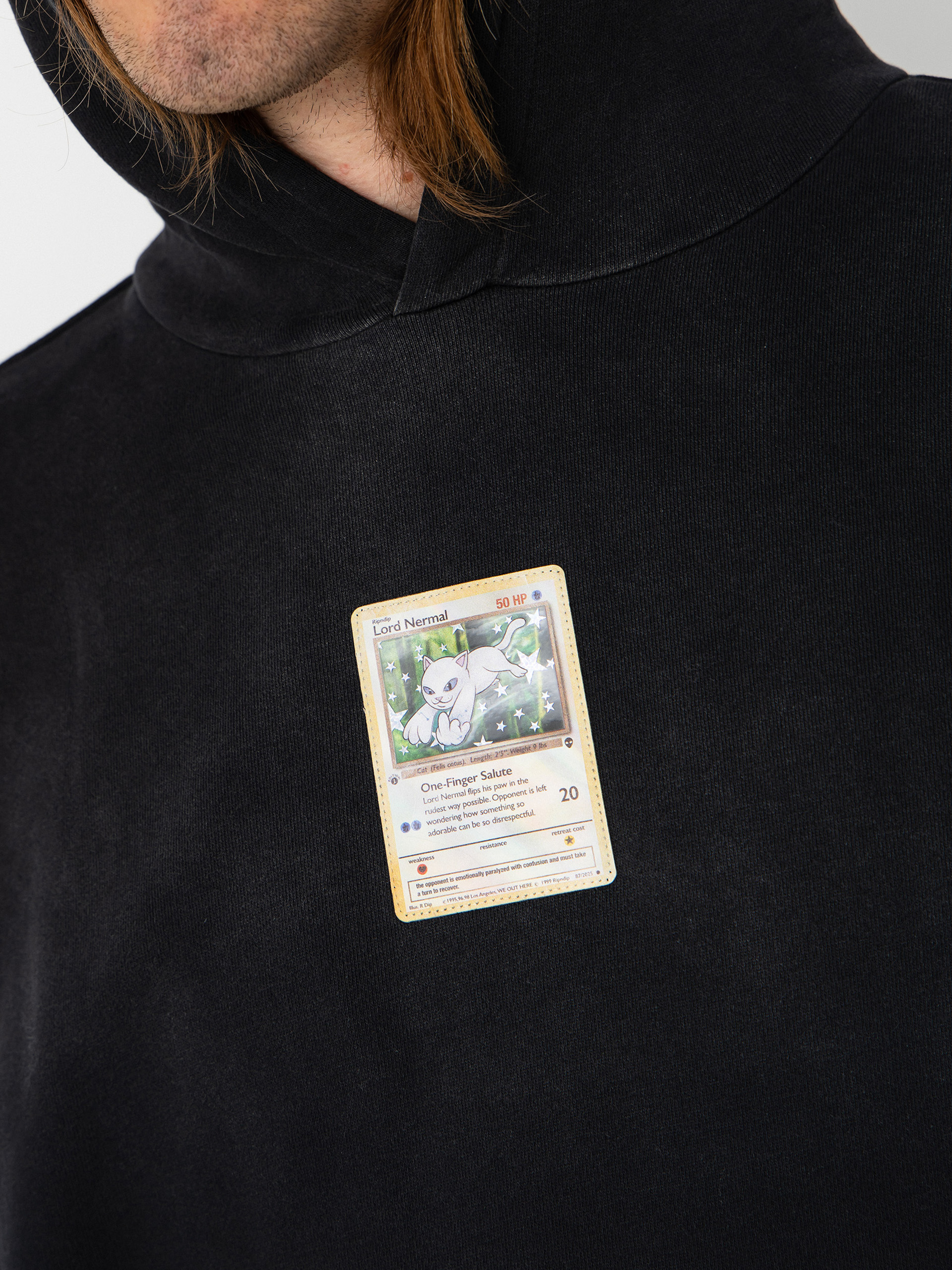 Суитшърт с качулка RipNDip Legendary Nerm HD (black vintage wash)
