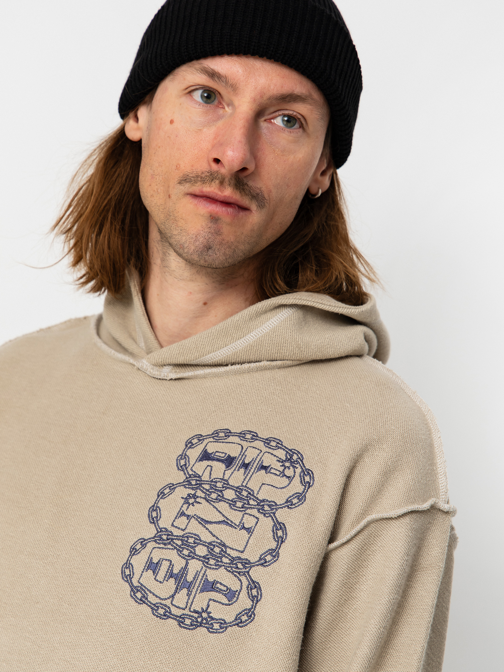 Суитшърт с качулка RipNDip Linked Up Reverse Stitched HD (khaki)