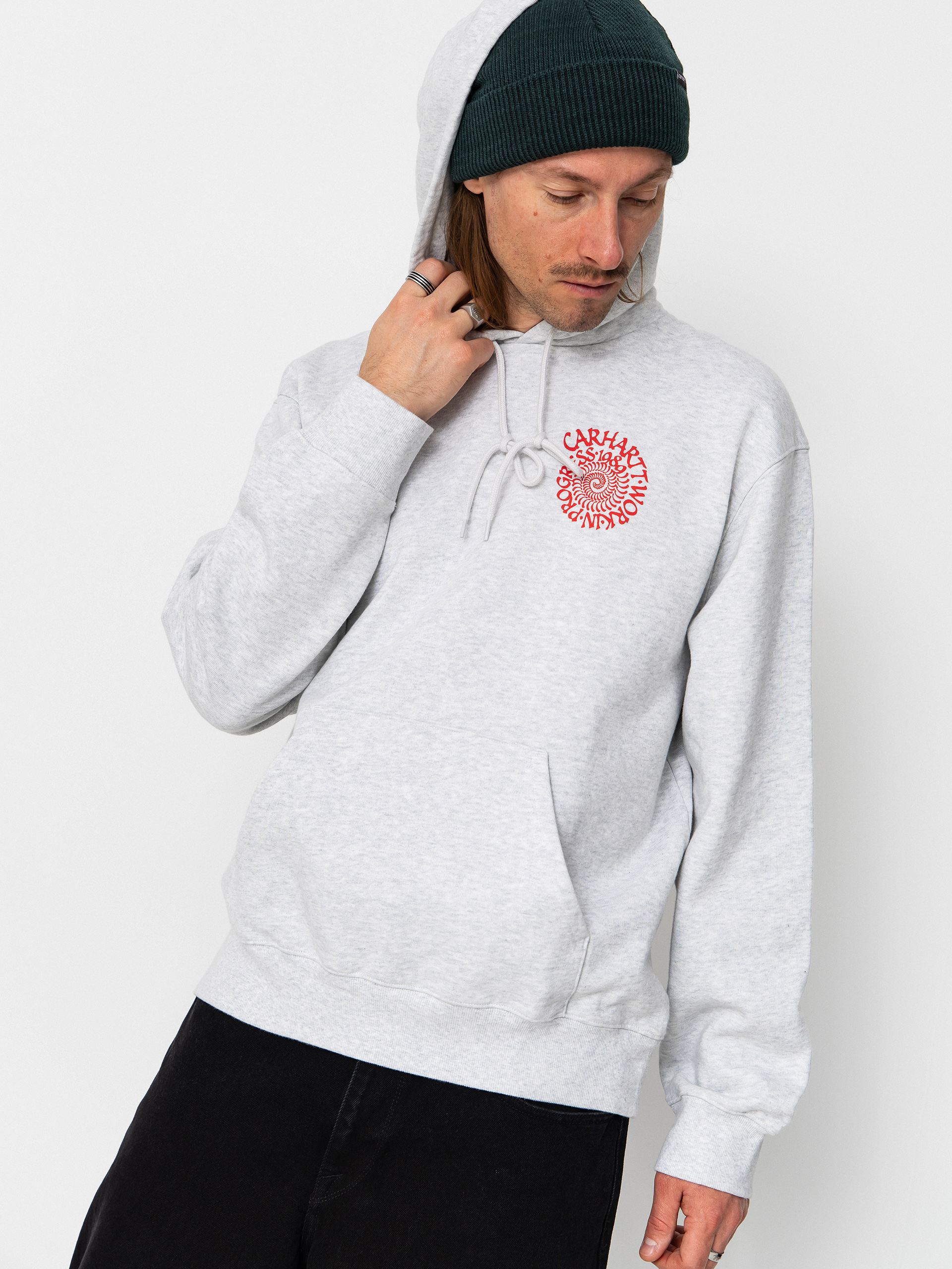 Суитшърт с качулка Carhartt WIP Spiral HD (ash heather)