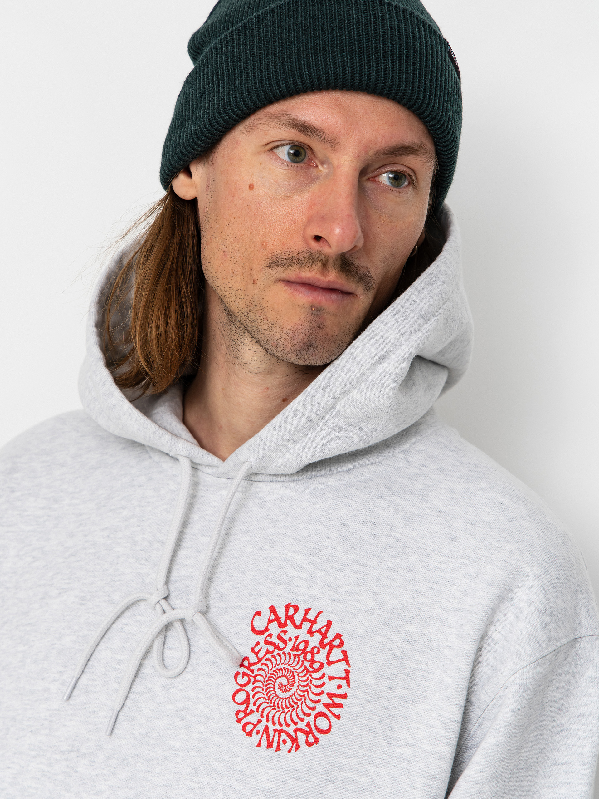 Суитшърт с качулка Carhartt WIP Spiral HD (ash heather)