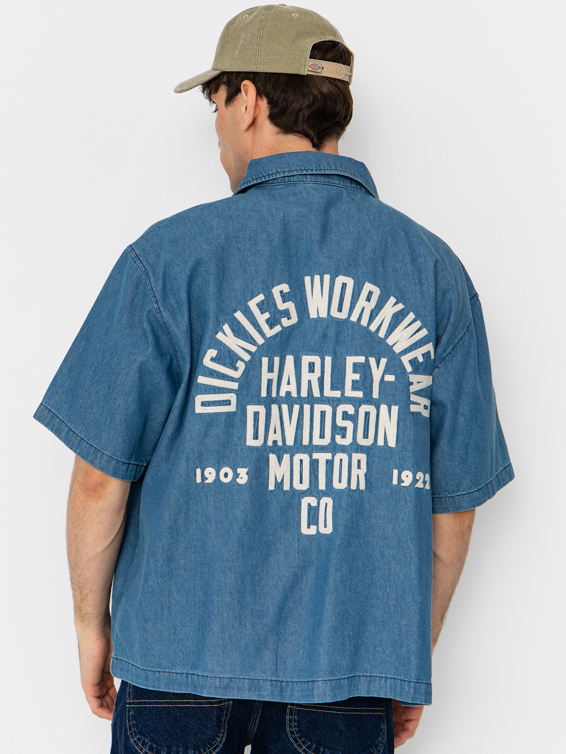 Риза Dickies X Harley Davidson Boxy Chambray Work (blue chambray)