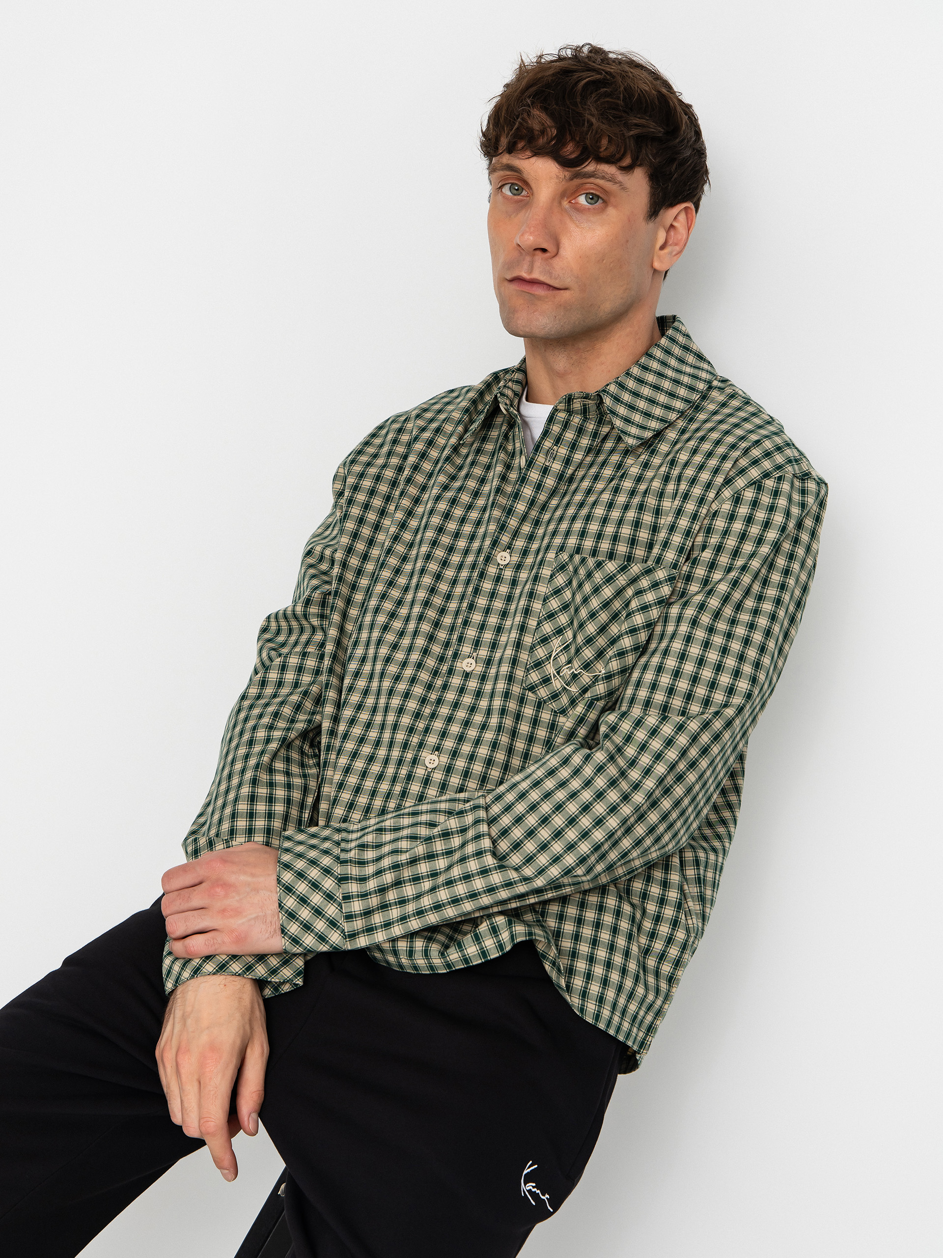 Риза Karl Kani Signature Check Boxy (green)