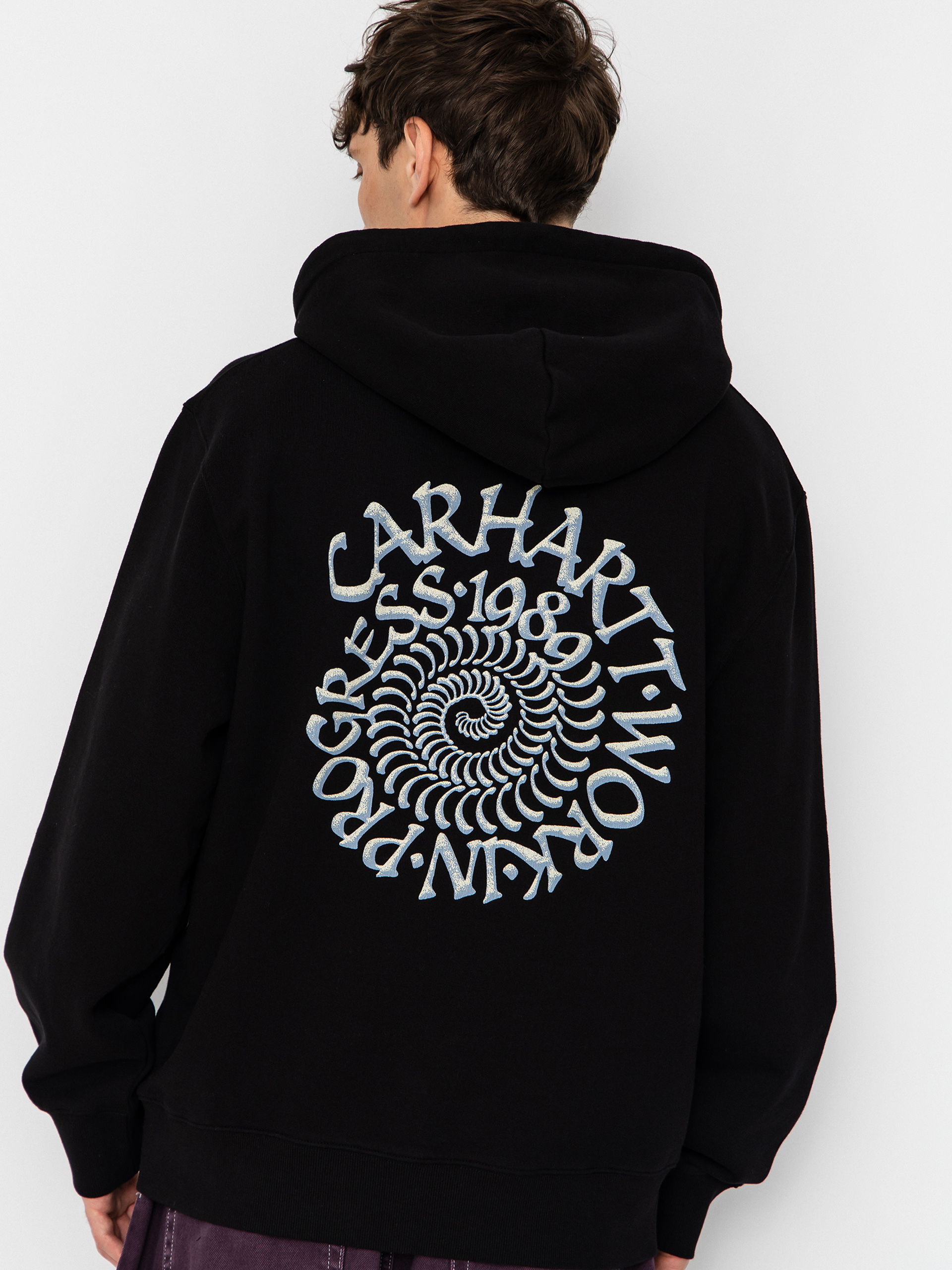 Суитшърт с качулка Carhartt WIP Spiral HD (black)