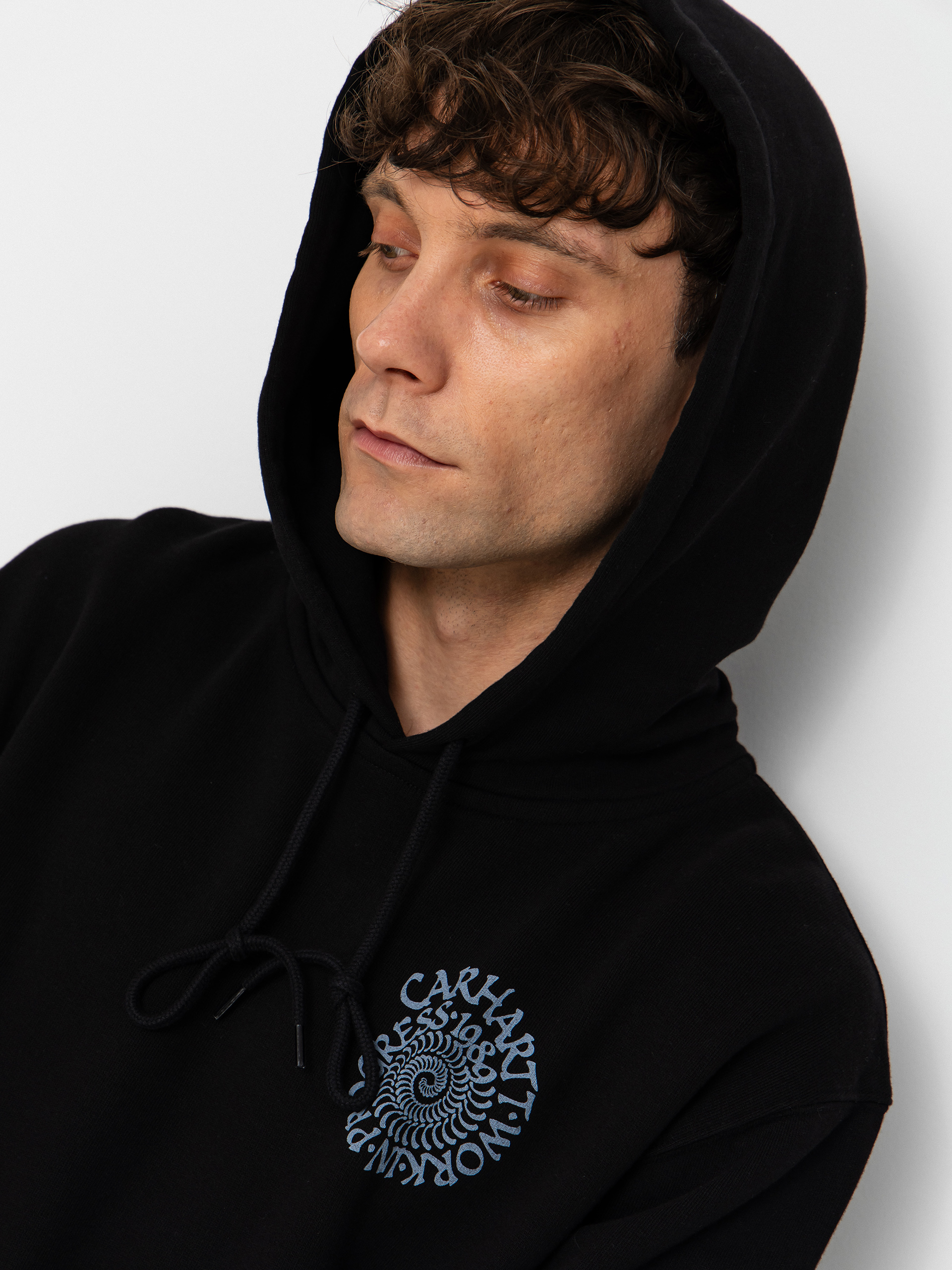 Суитшърт с качулка Carhartt WIP Spiral HD (black)