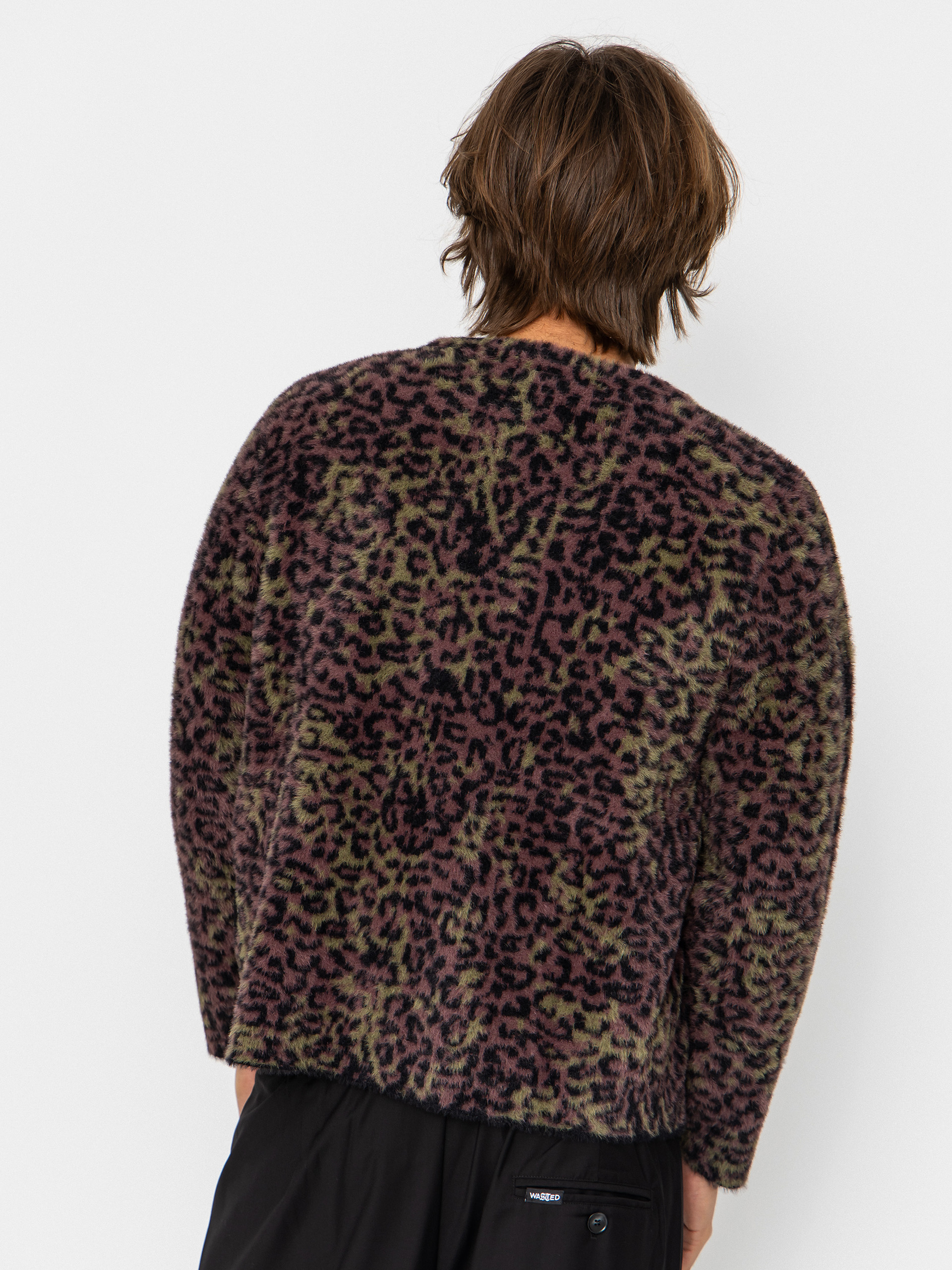 Суитшърт Wasted Paris Cheetah Cardigan (fudge burgundy camo)