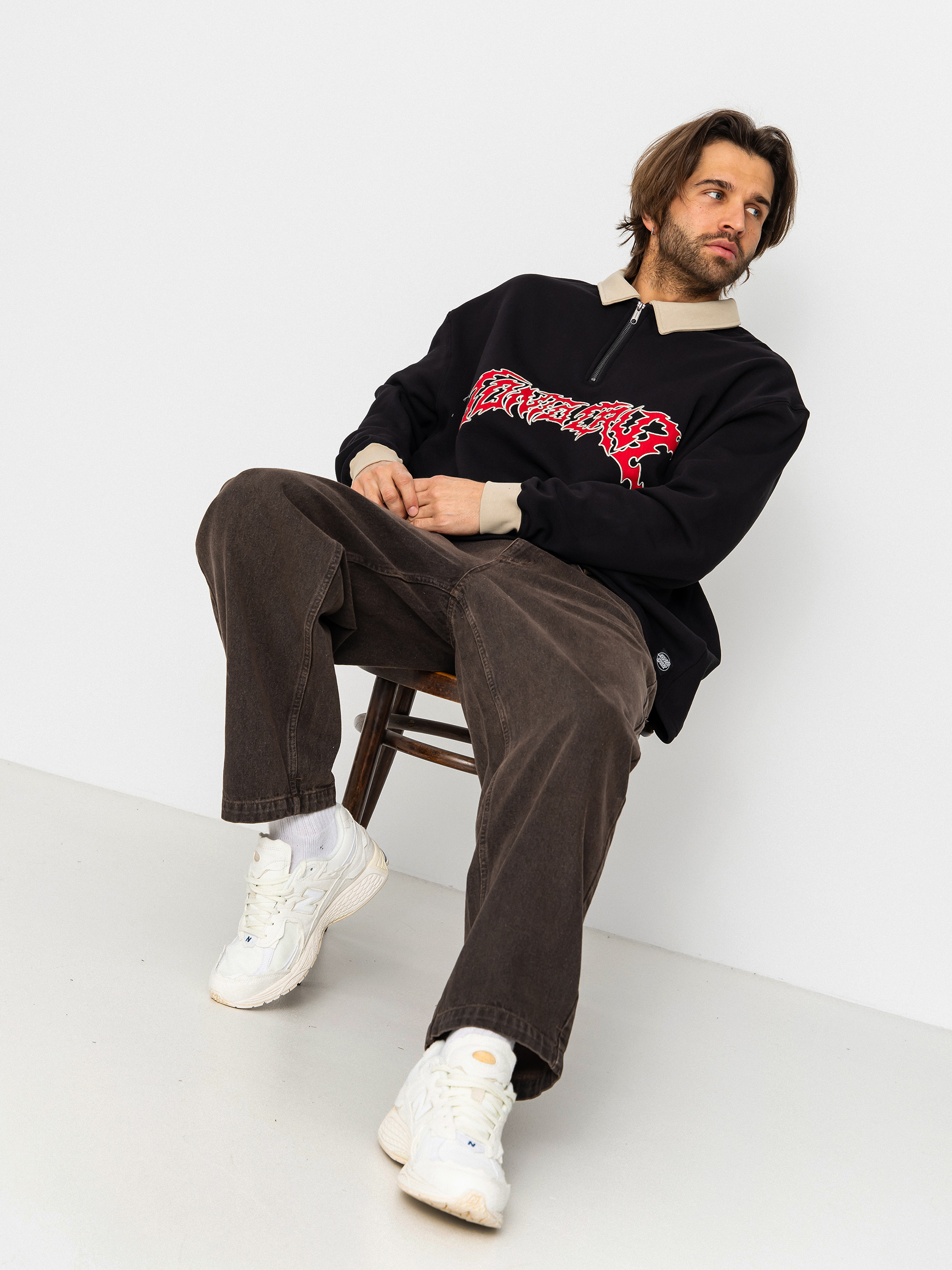 Суитшърт Santa Cruz Out Of Time Strip 1/4 Zip (black)