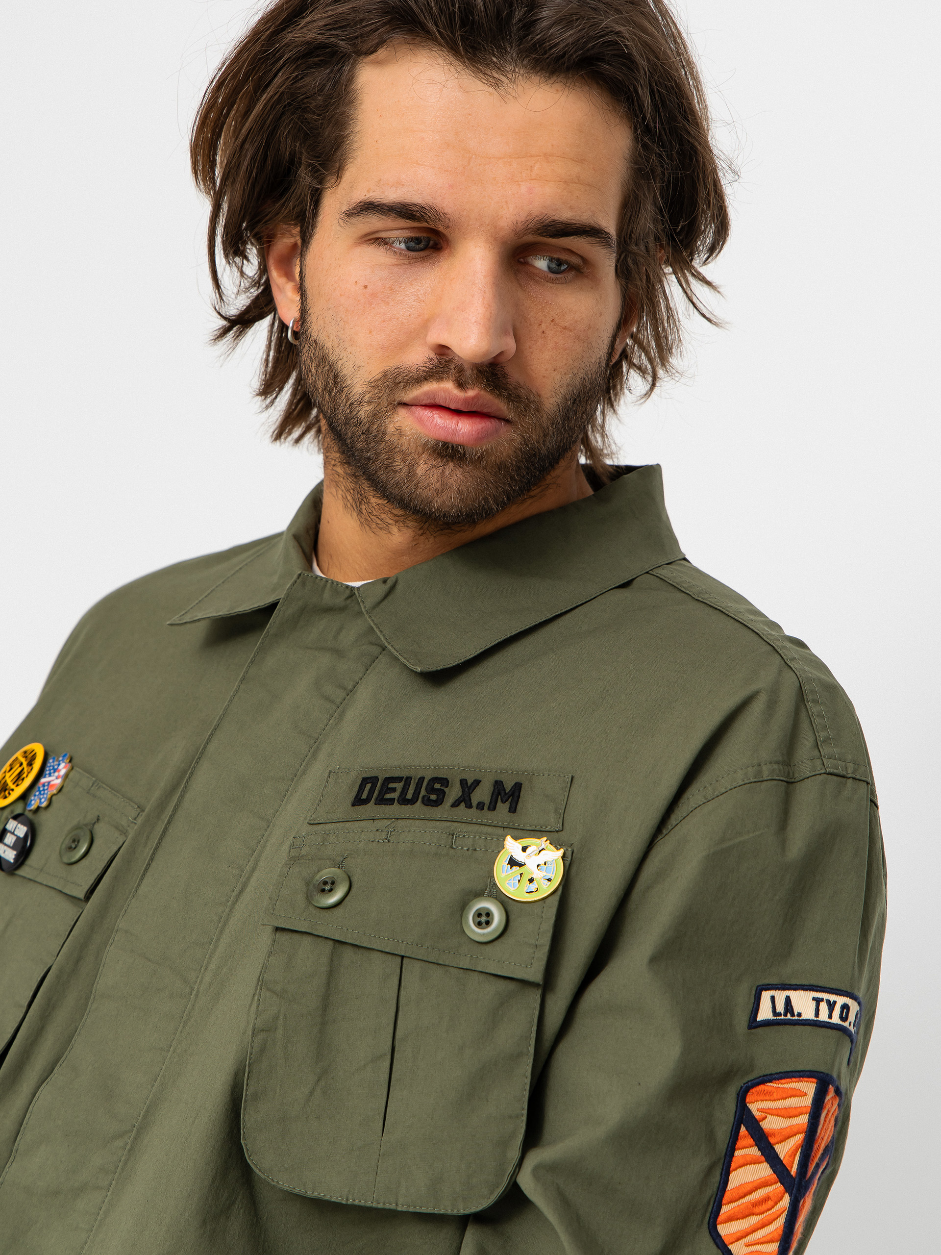 Риза Deus Ex Machina Power Overshirt (pine green)