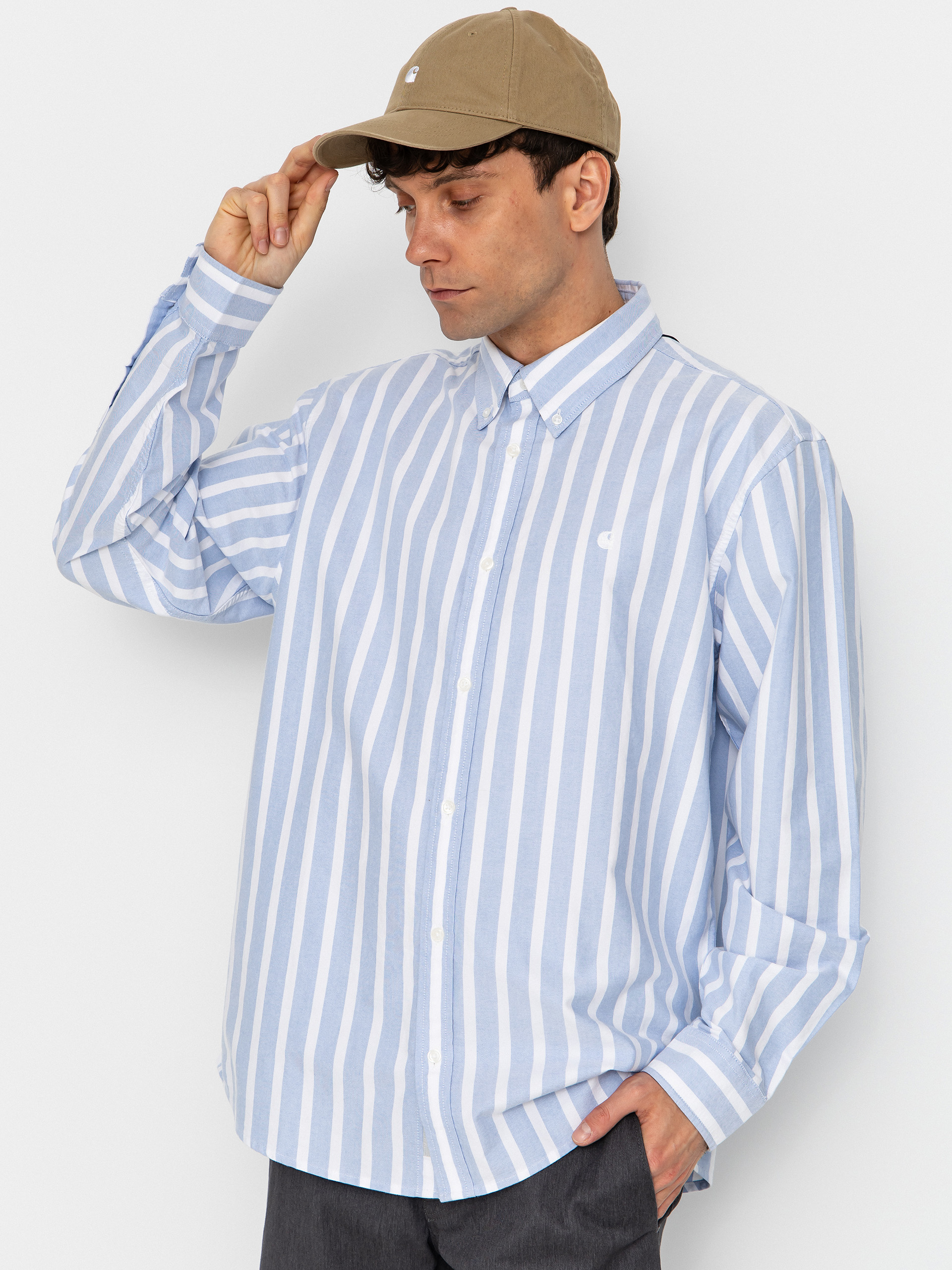 u0420u0438u0437u0430 Carhartt WIP Deven (deven stripe/bleach/white)