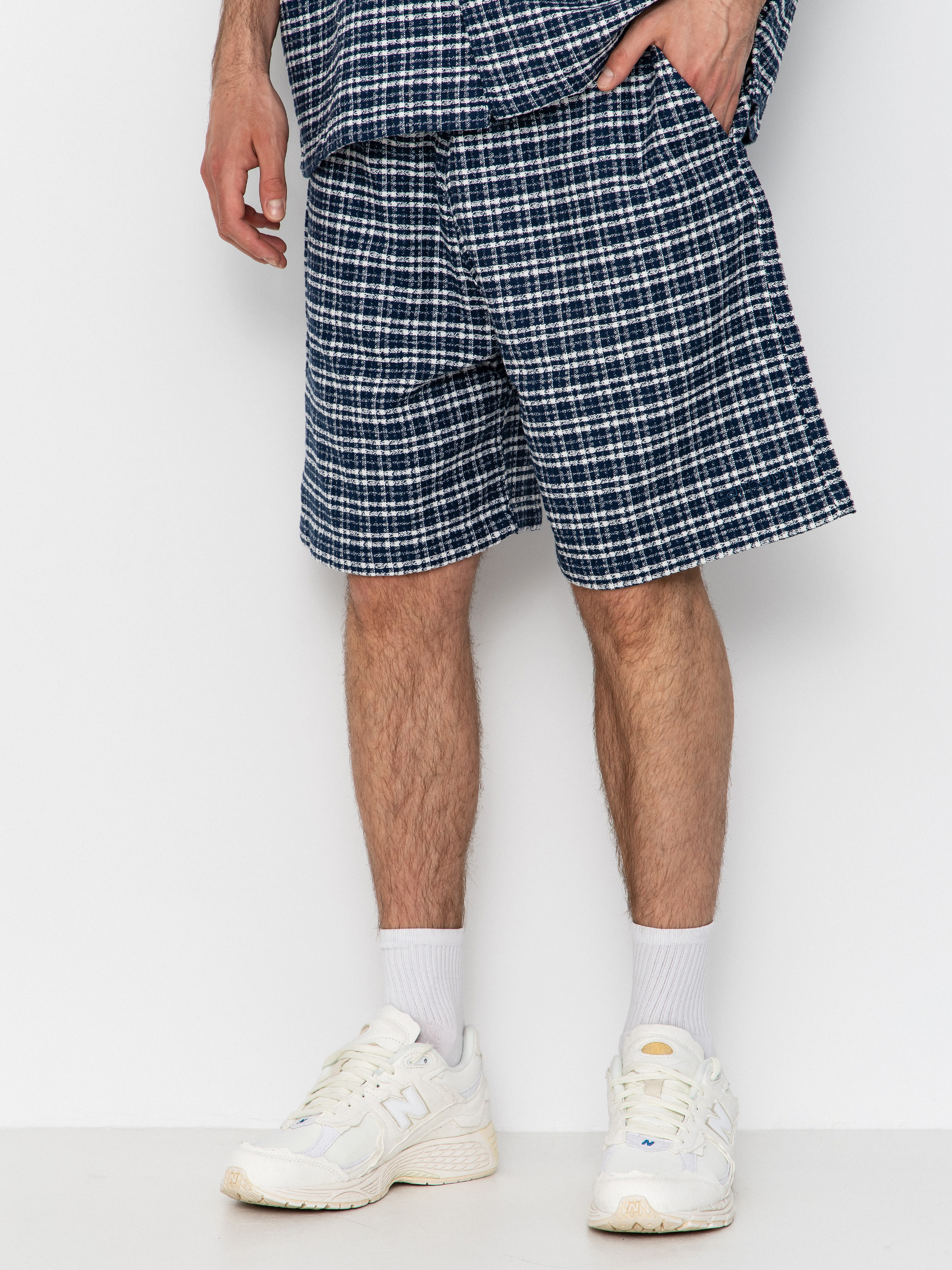 Къси панталони Carhartt WIP Kander (kander check/blue river)