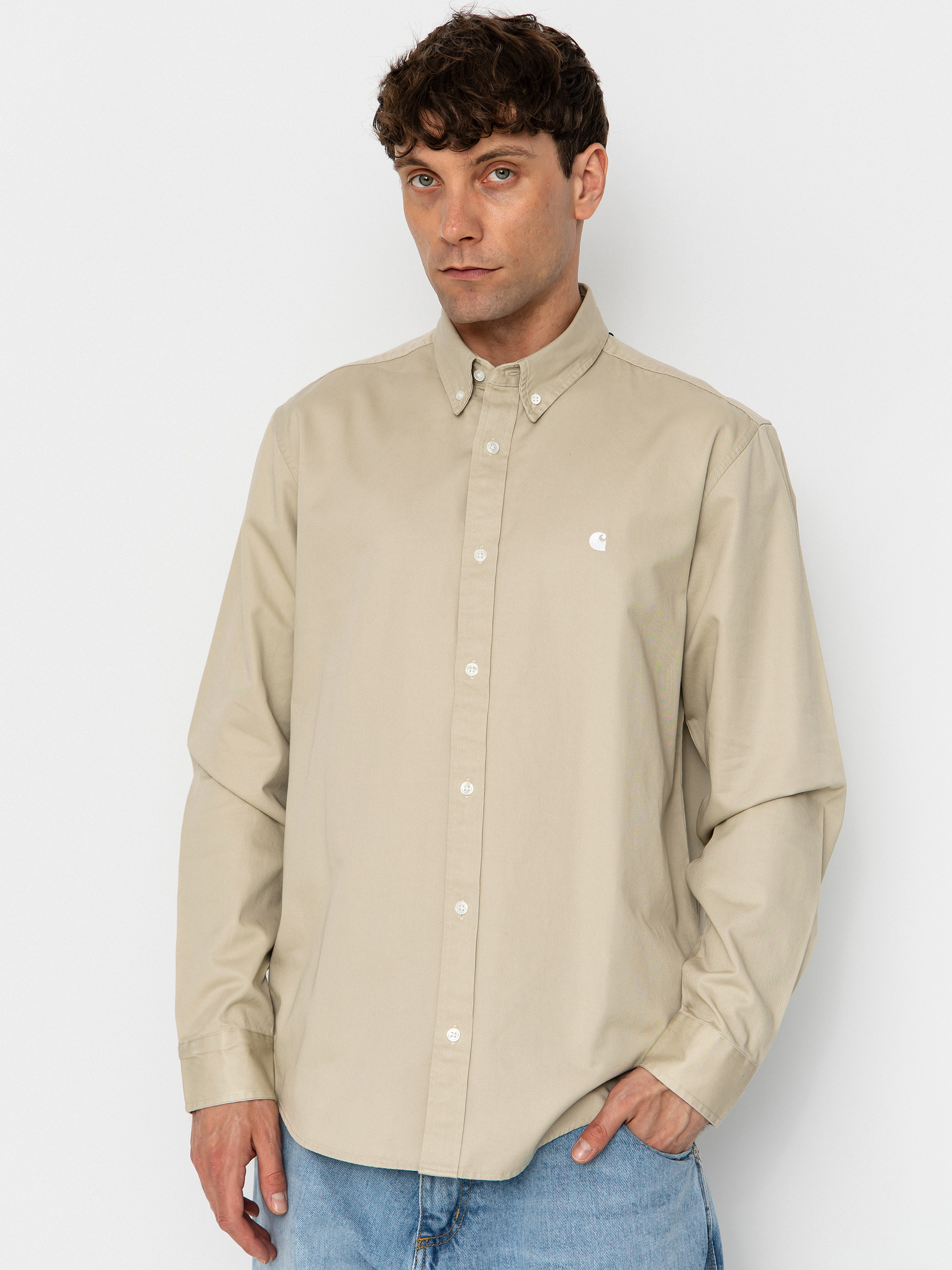 Риза Carhartt WIP Madison (stone/white)