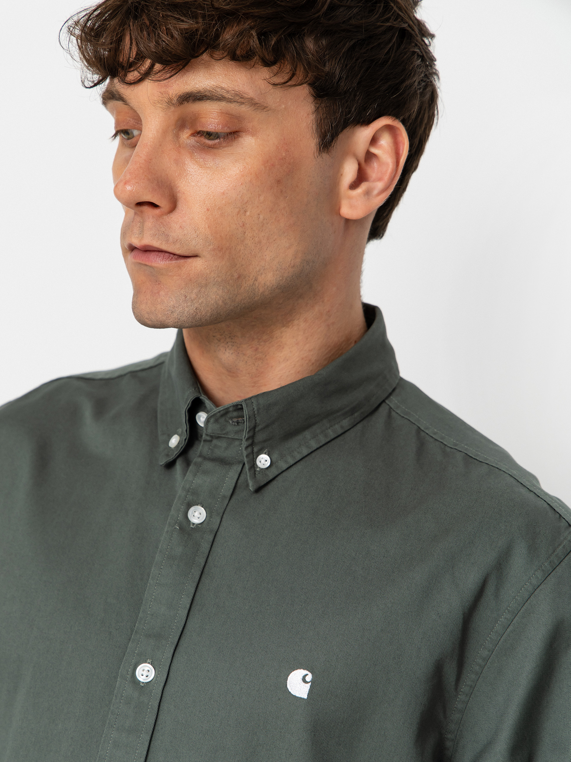 Риза Carhartt WIP Madison (velvet green/white)