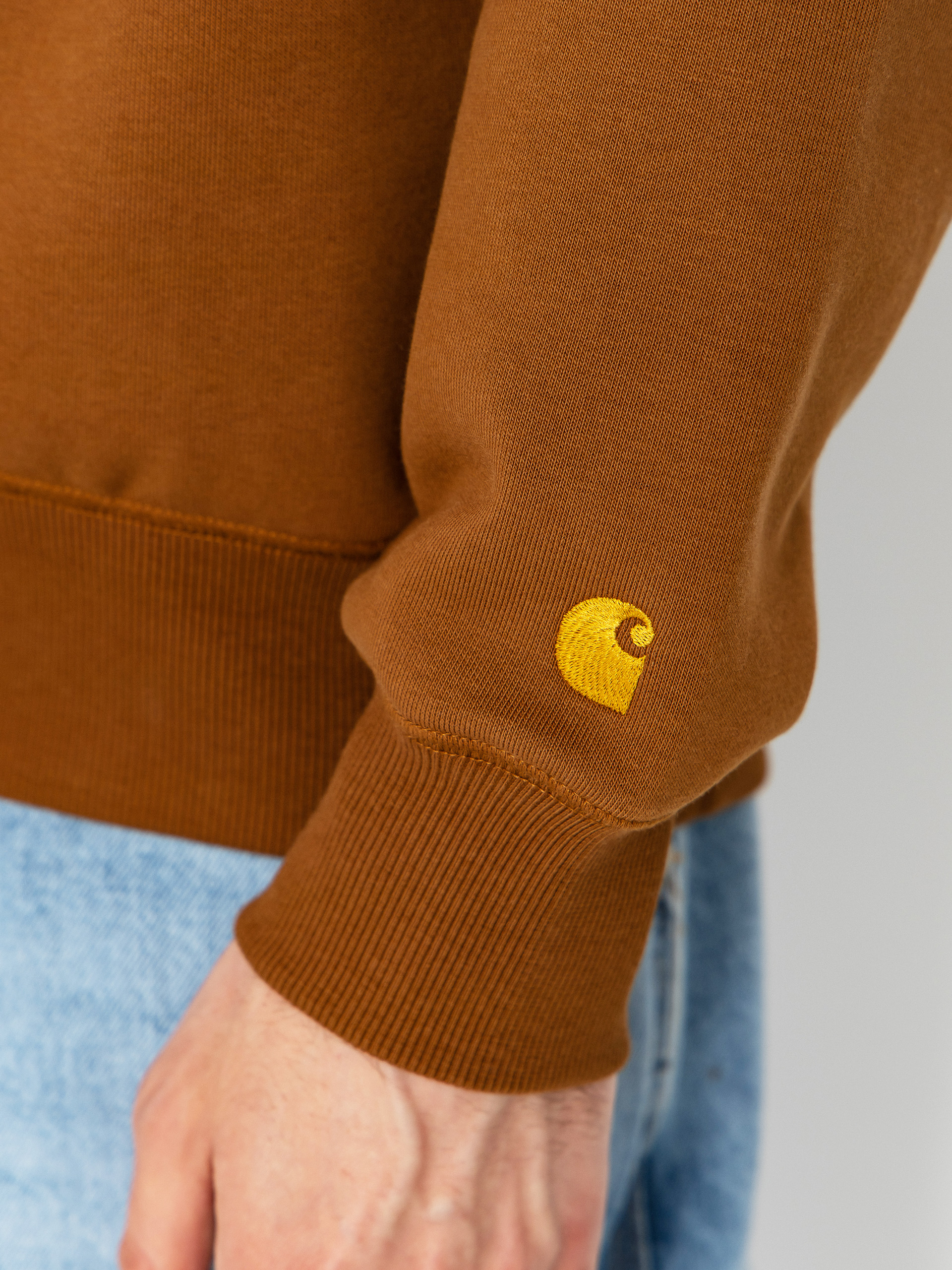 Суитшърт Carhartt WIP Chase (hamilton brown/gold)