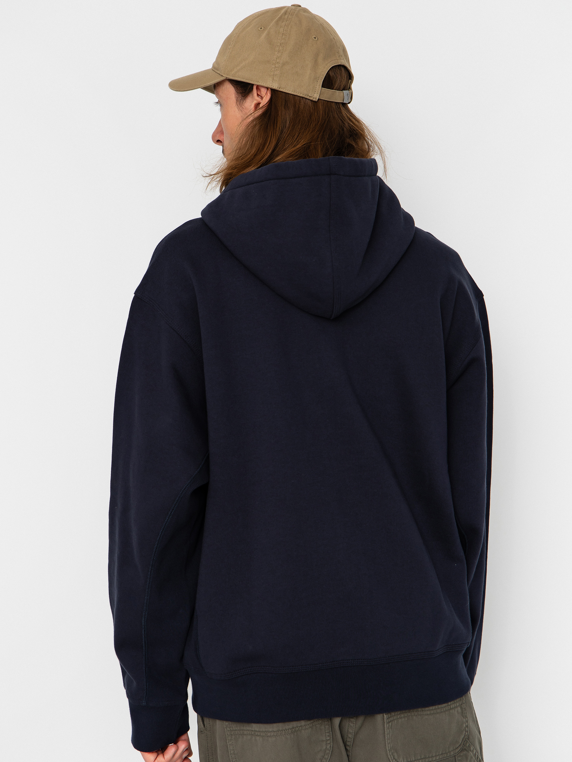Суитшърт с качулка Carhartt WIP American Script ZHD (deep night)