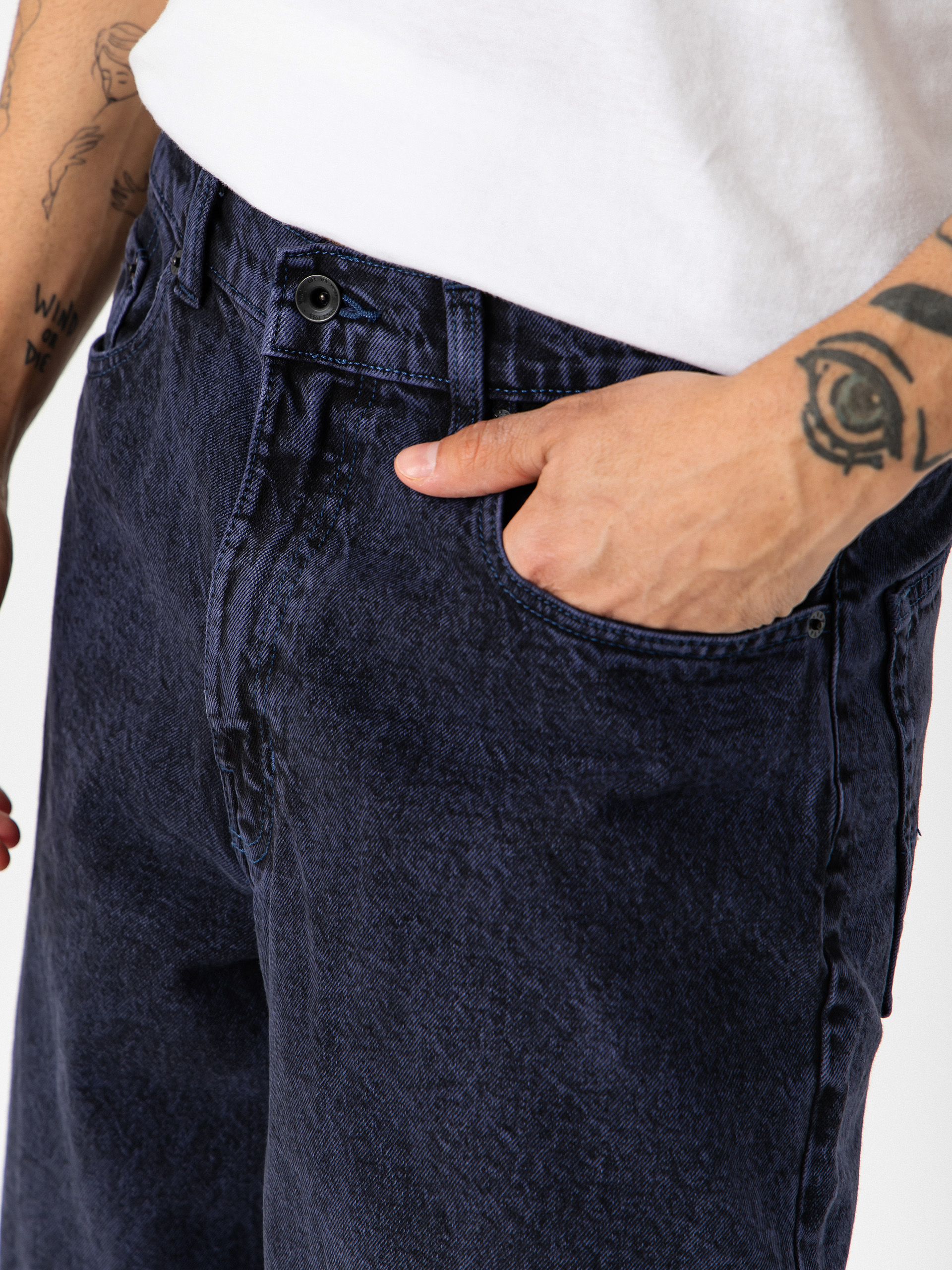 Панталони Vans Check 5 Baggy Acid Overdyed Denim (deep indigo)