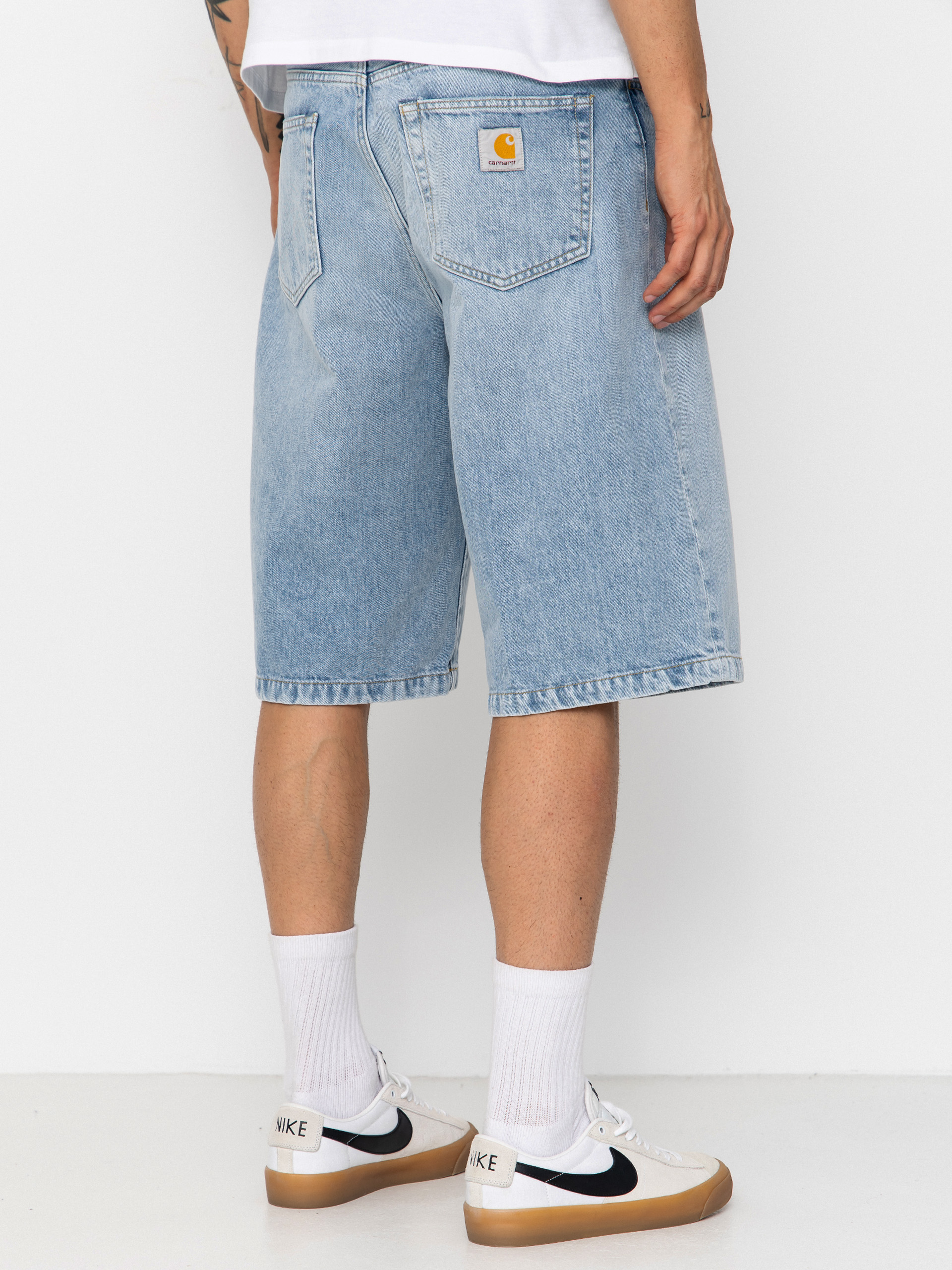 Къси панталони Carhartt WIP Langdon (blue heavy worn bleached)
