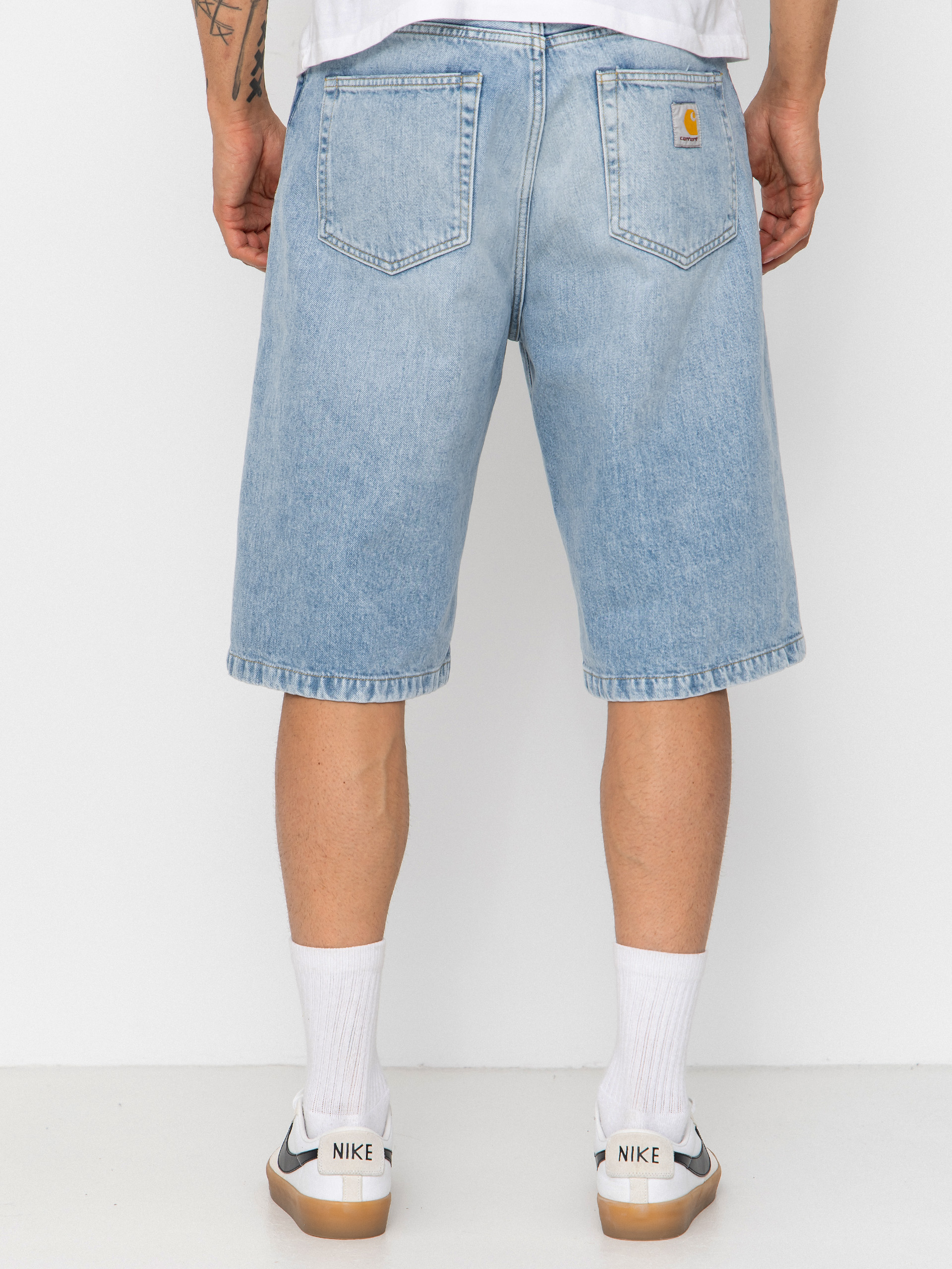 Къси панталони Carhartt WIP Langdon (blue heavy worn bleached)
