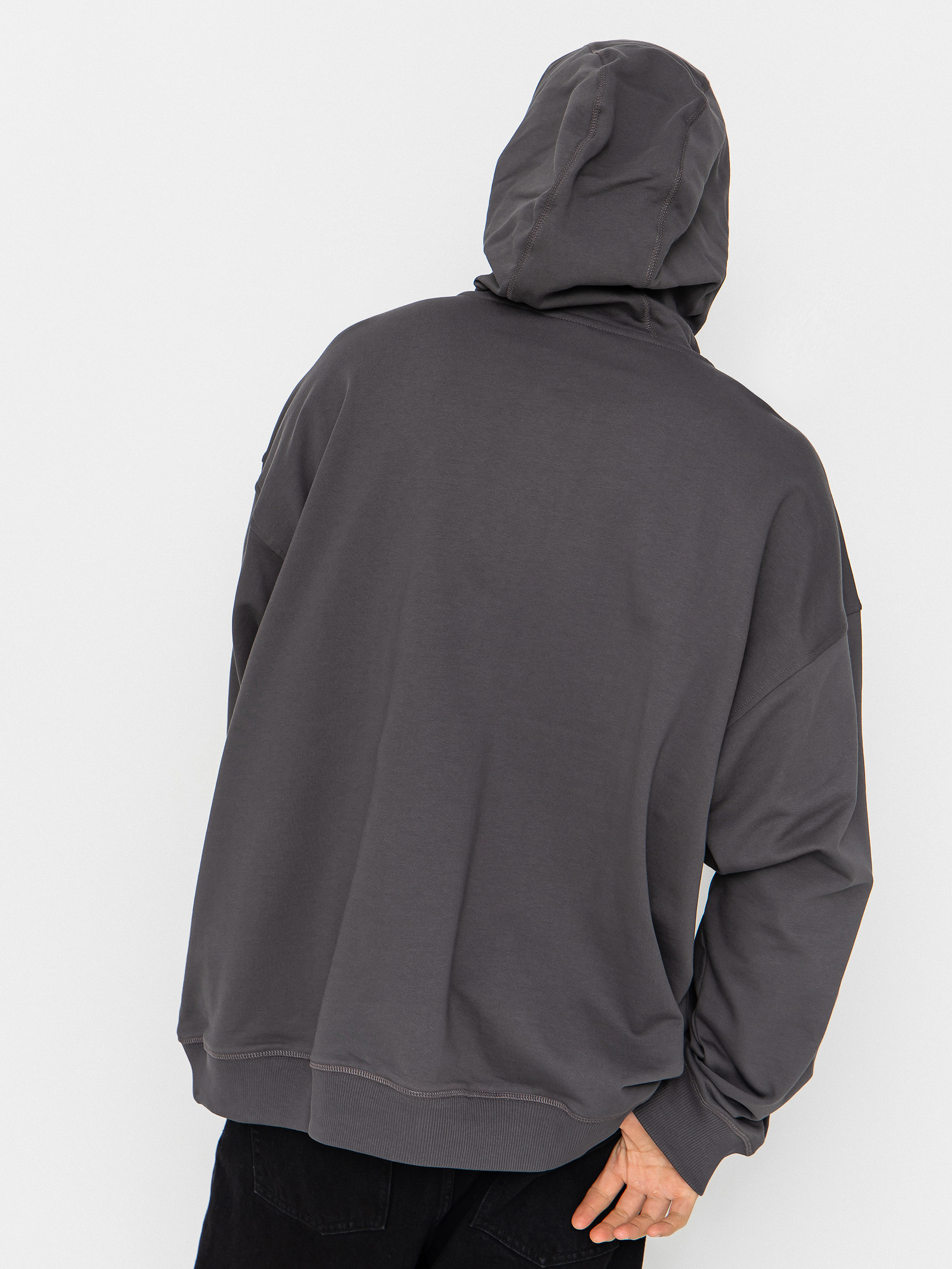 Суитшърт с качулка The North Face Essential Oversize ZHD (anthracite grey)
