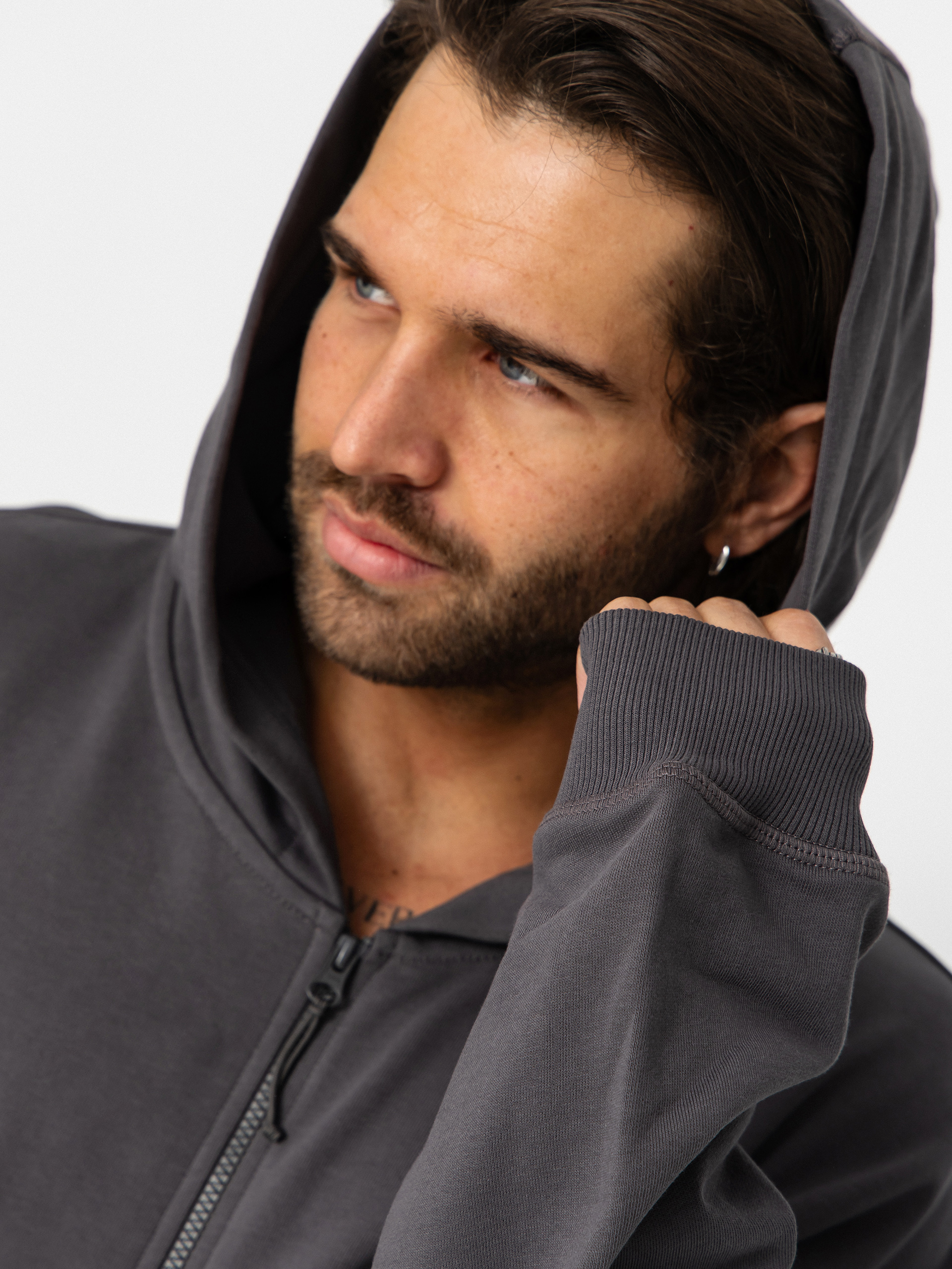 Суитшърт с качулка The North Face Essential Oversize ZHD (anthracite grey)