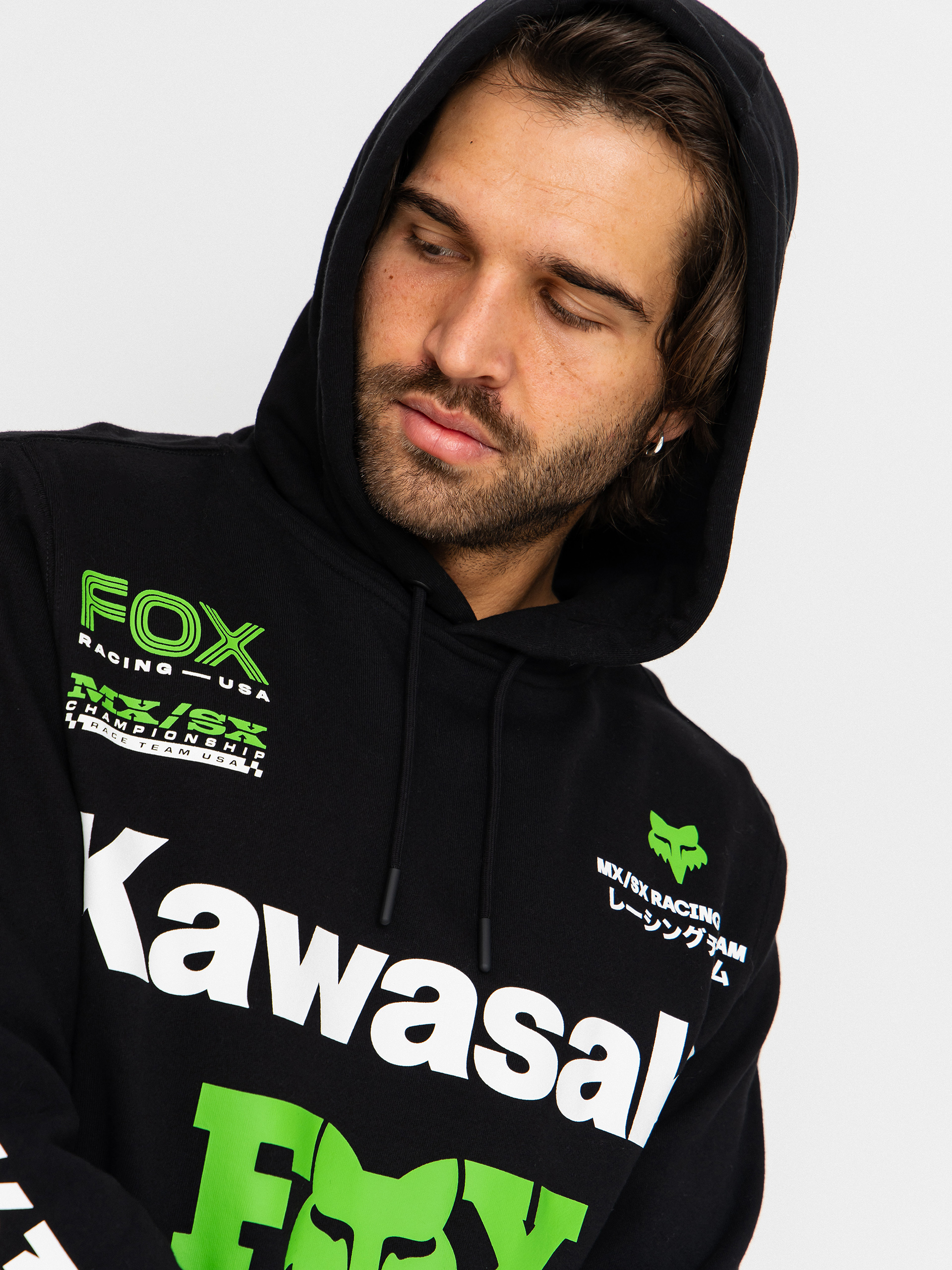 Суитшърт с качулка Fox Kawi HD (black)