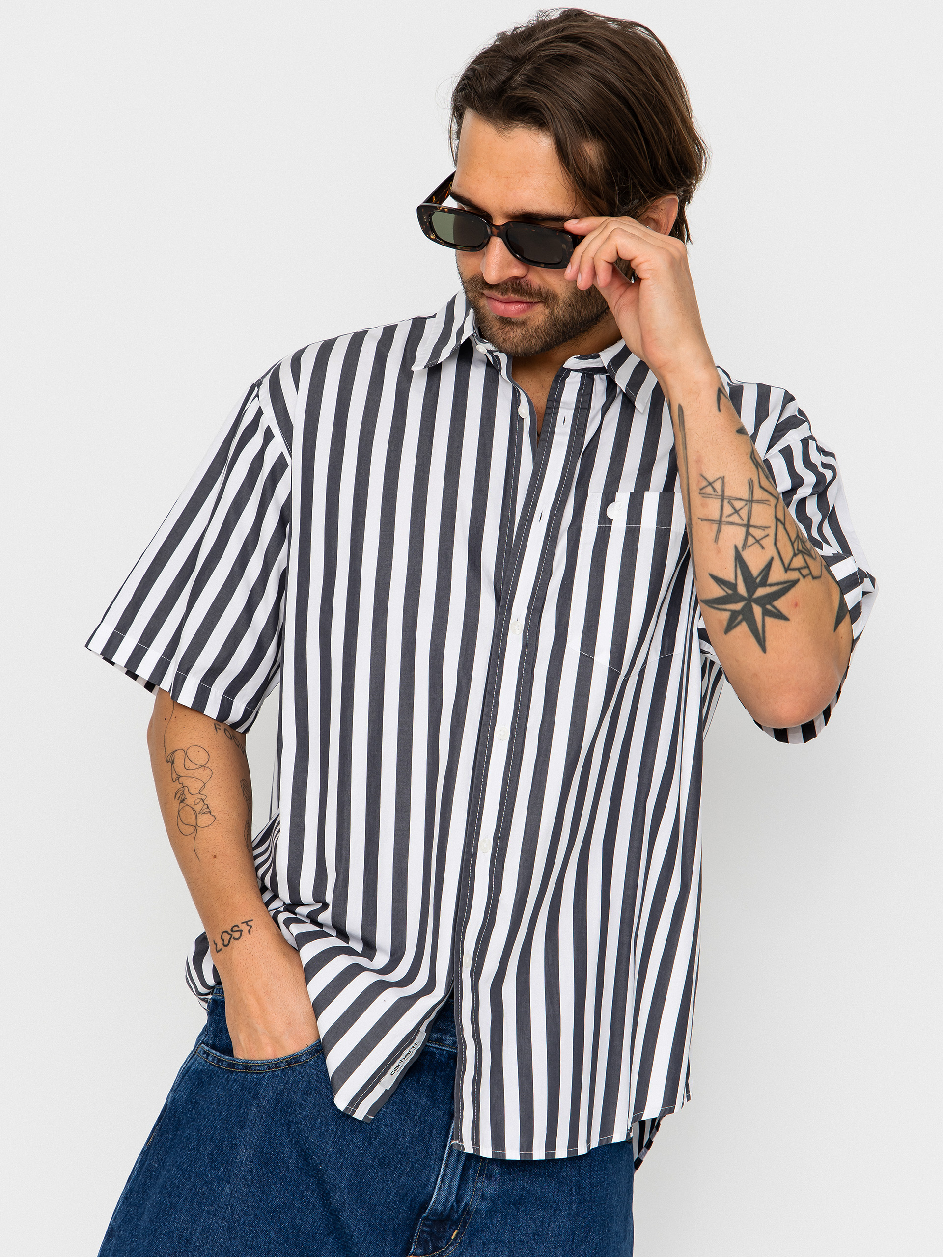 Риза Carhartt WIP Royce (royce stripe/graphite/white)
