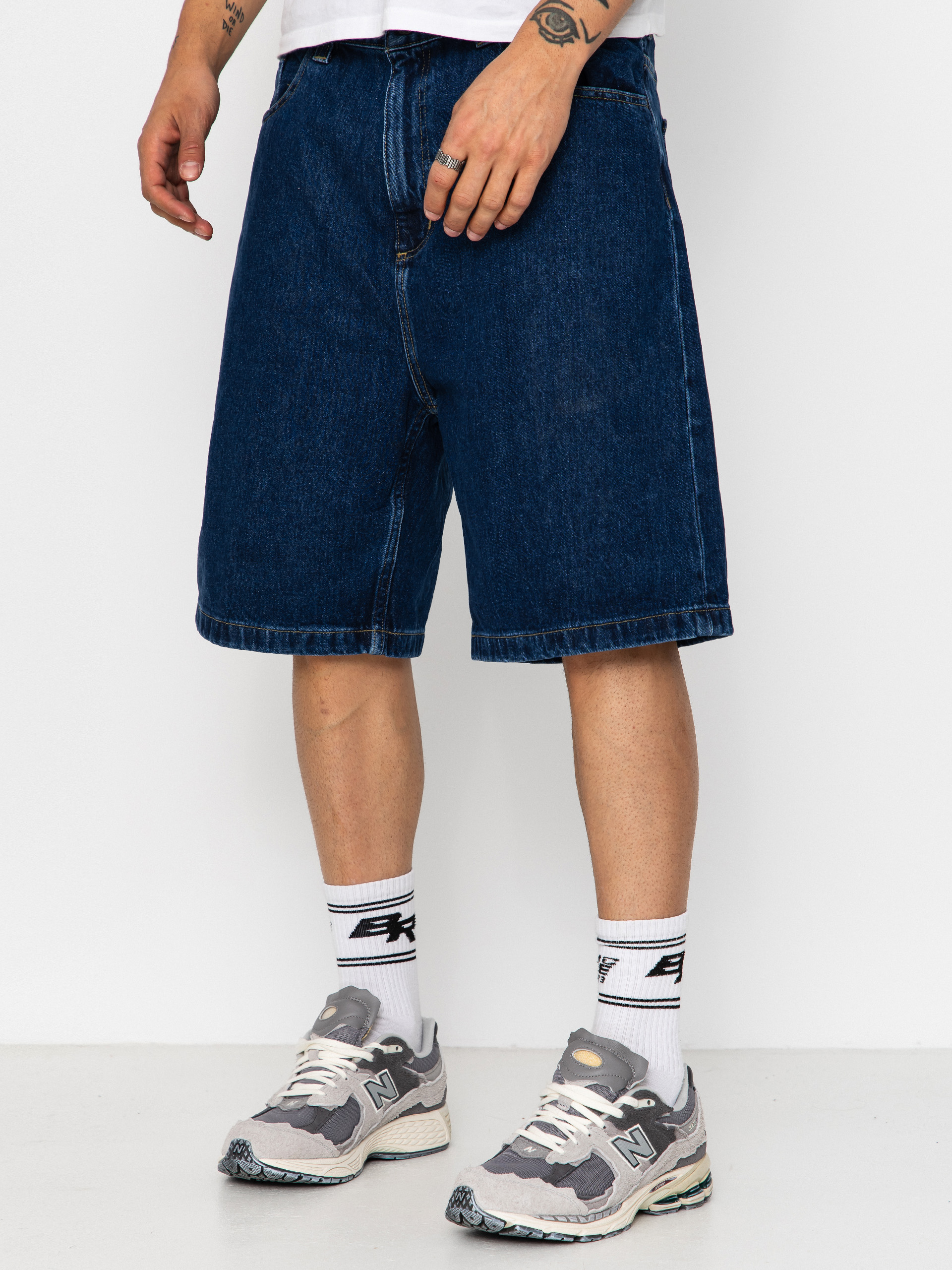 Къси панталони Carhartt WIP Brandon (blue stone washed)