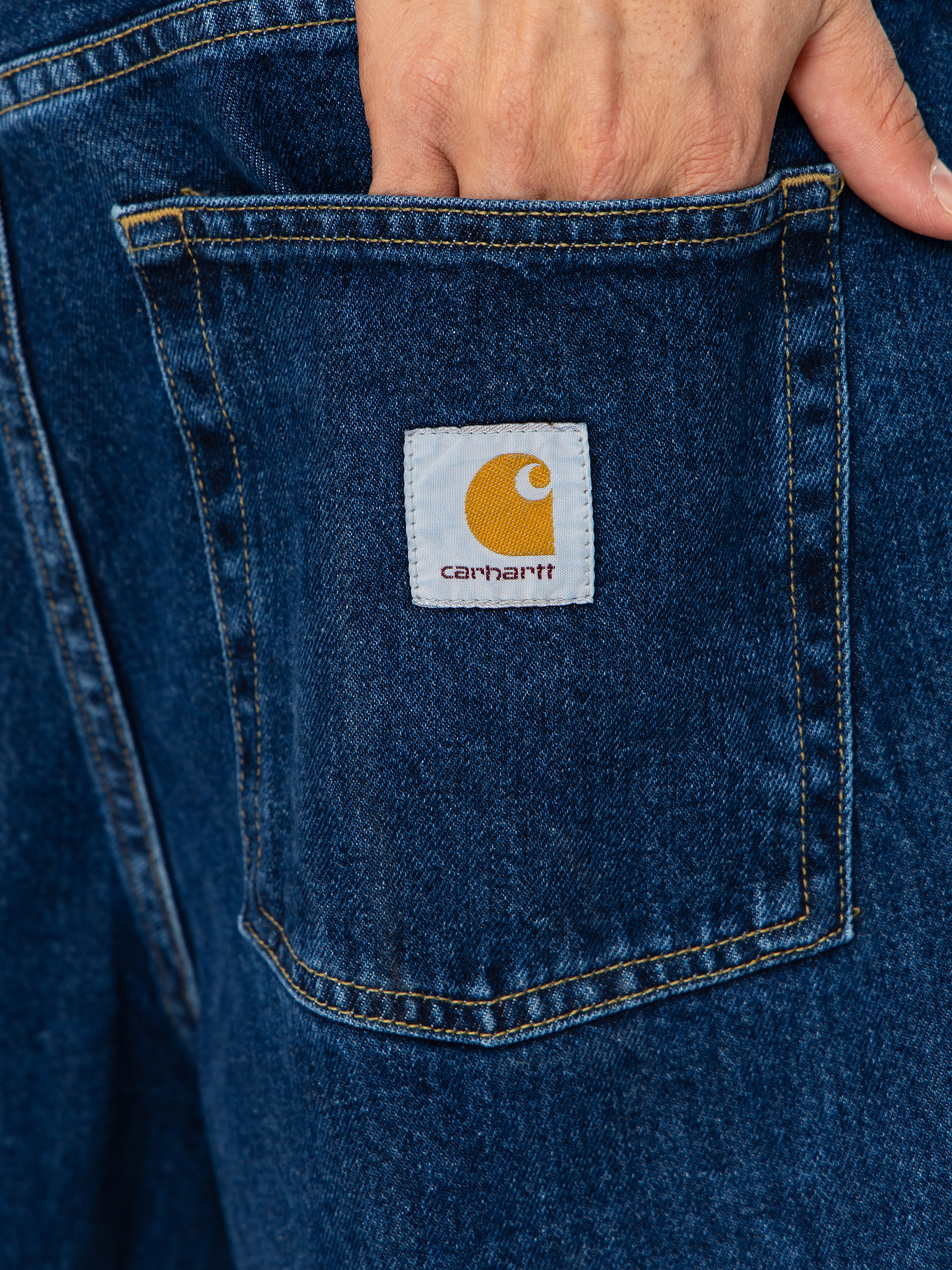 Къси панталони Carhartt WIP Brandon (blue stone washed)