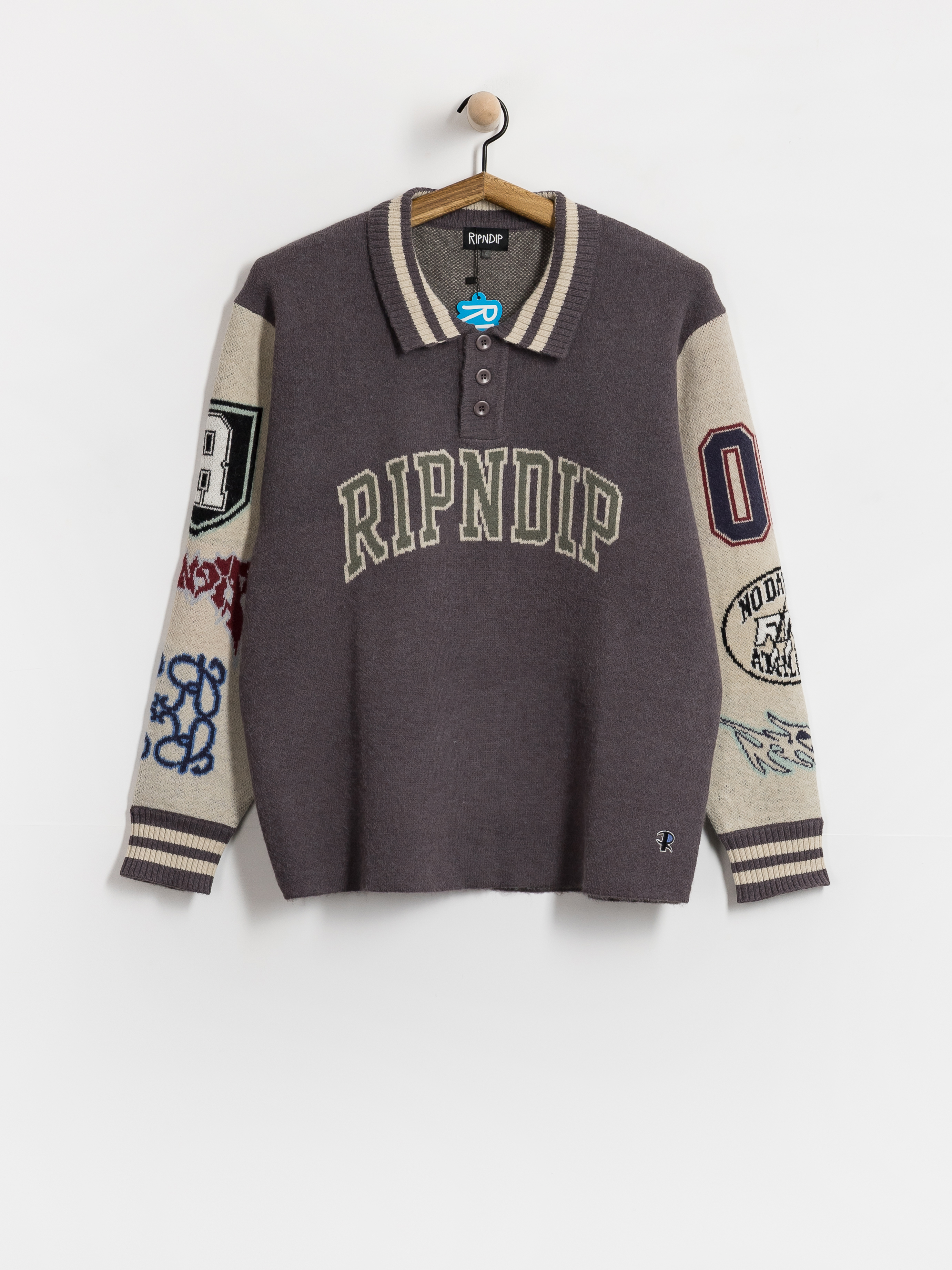 Пуловер RipNDip Run It Up Knit (charoal cream)