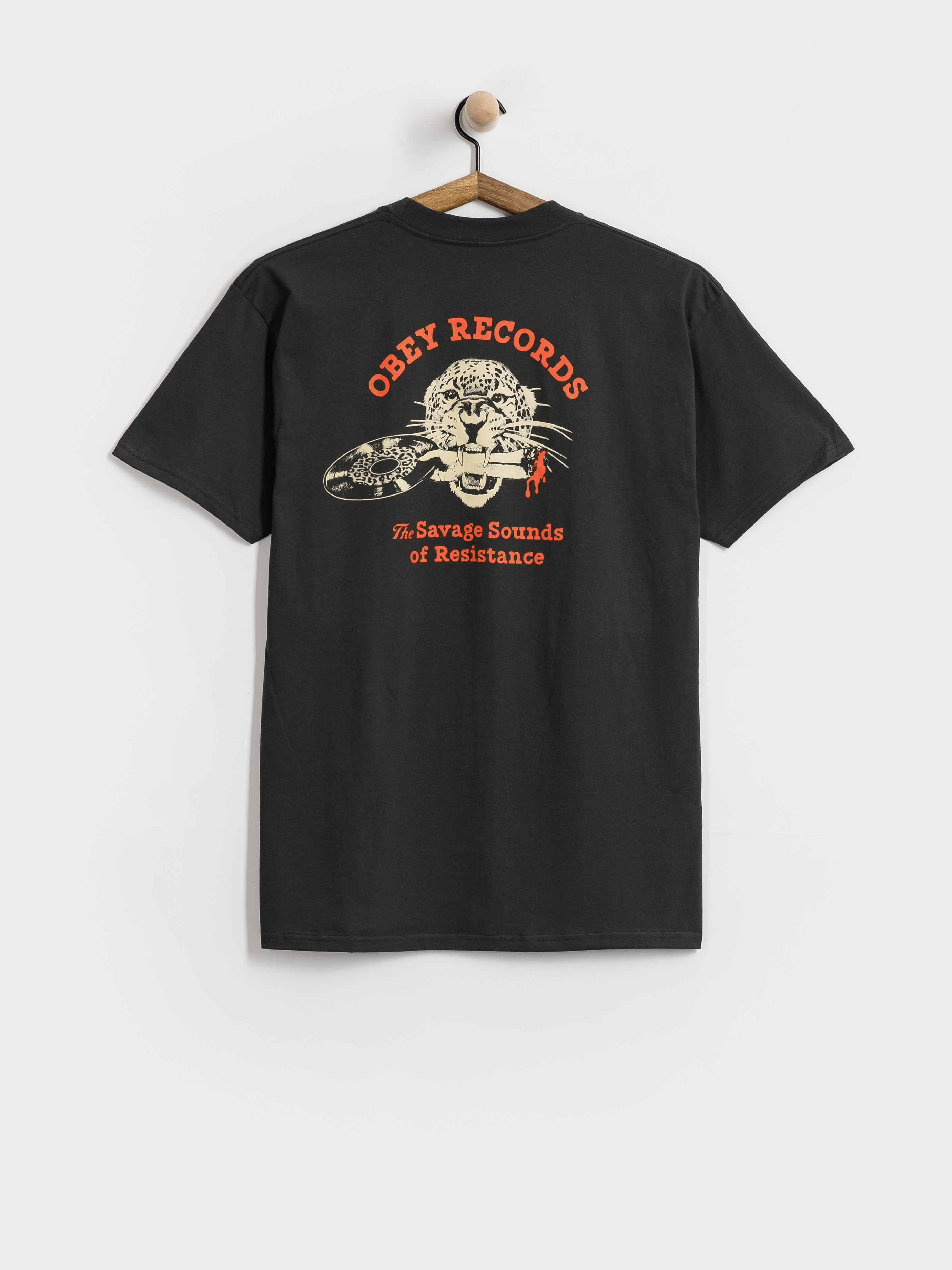 Тениска OBEY Savage Sounds Leopard (vintage black)
