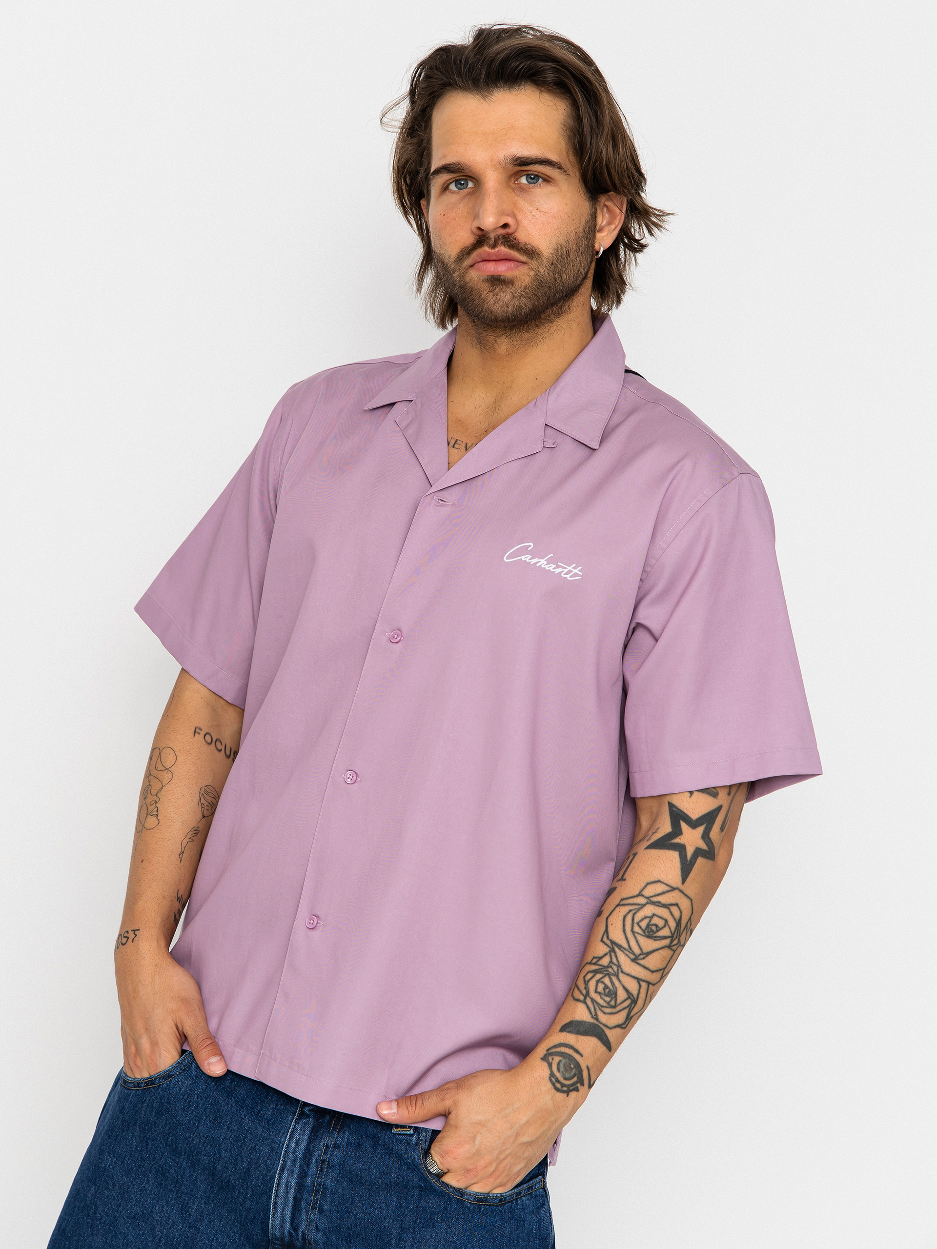 Риза Carhartt WIP Delray (gentle purple/white)