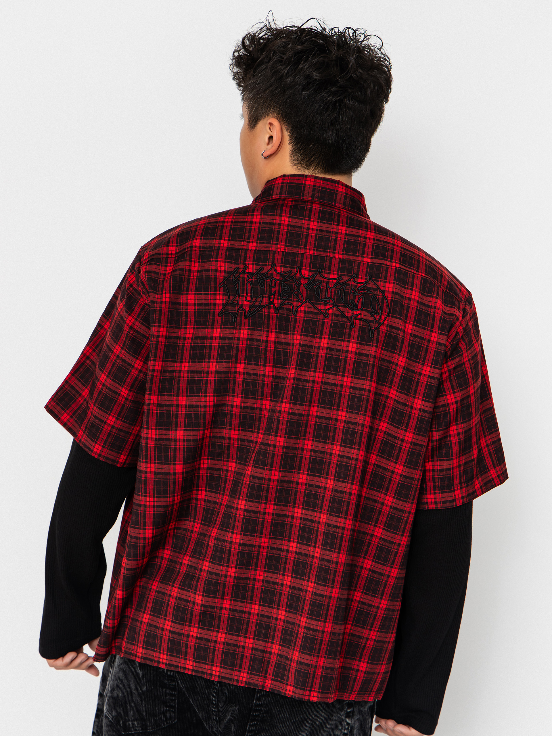 Риза Wasted Paris Tartan Age Shirt (fire red/black)