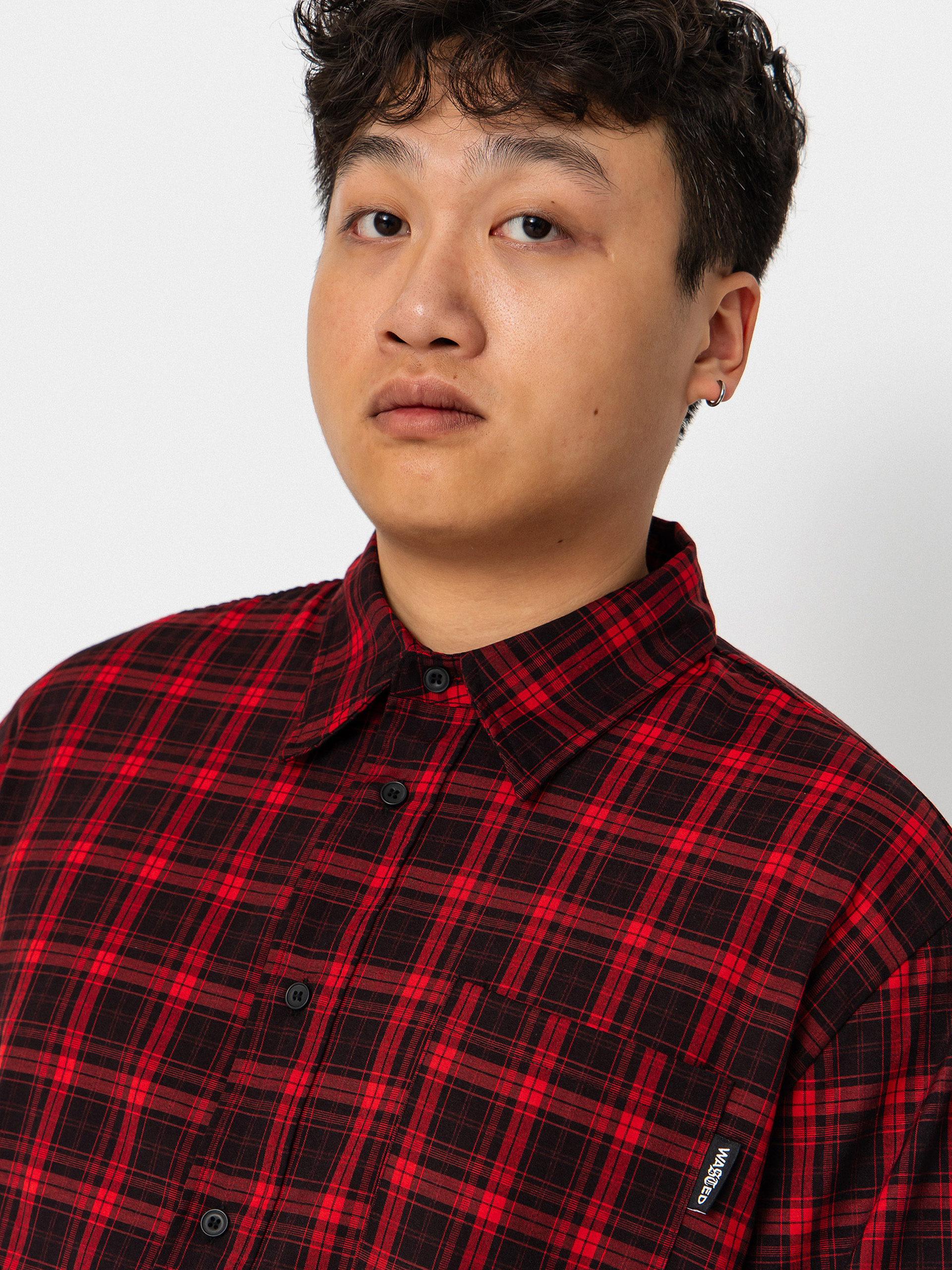 Риза Wasted Paris Tartan Age Shirt (fire red/black)