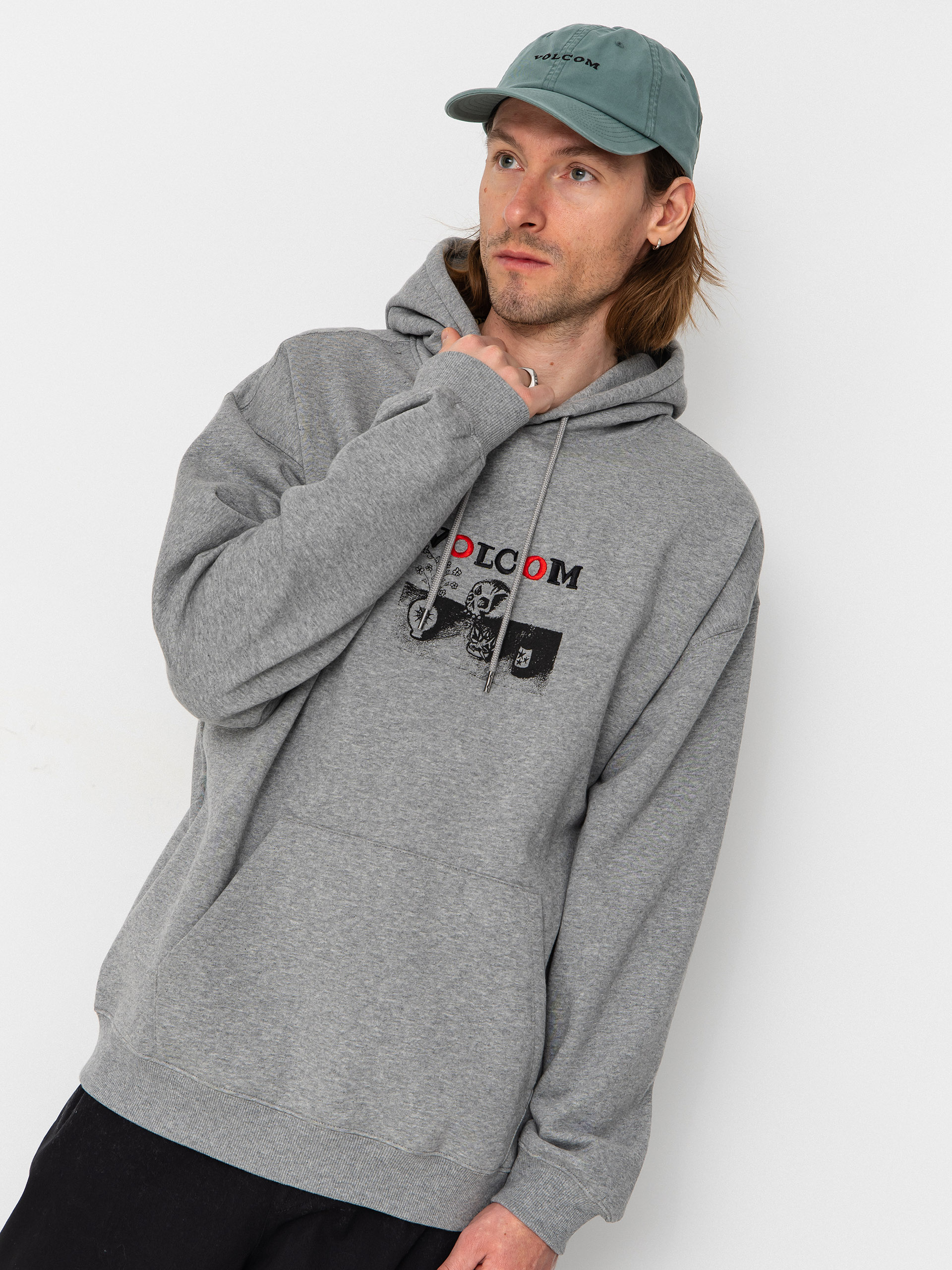 Суитшърт с качулка Volcom Fa Seth Conboy HD (heather grey)