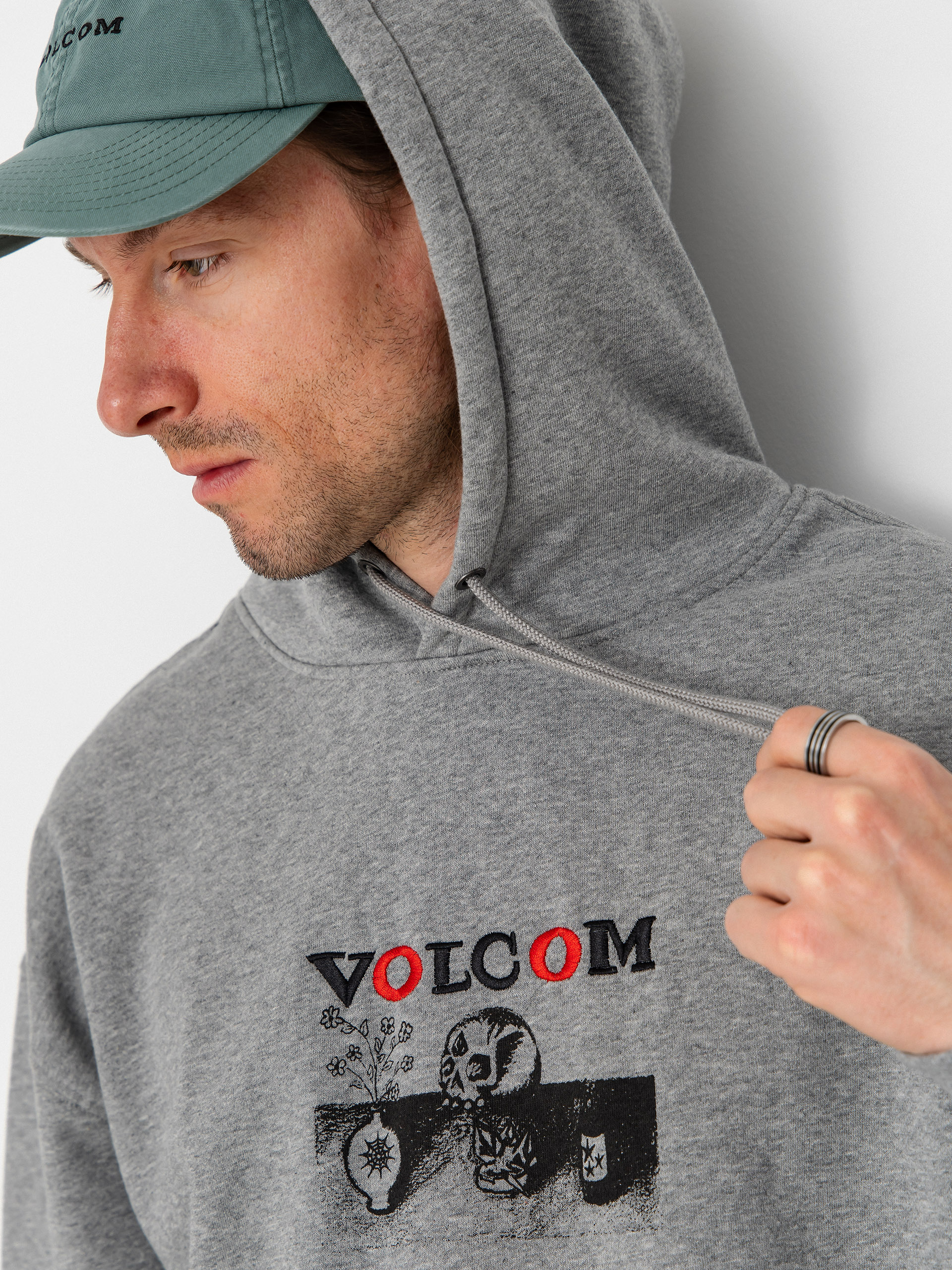 Суитшърт с качулка Volcom Fa Seth Conboy HD (heather grey)
