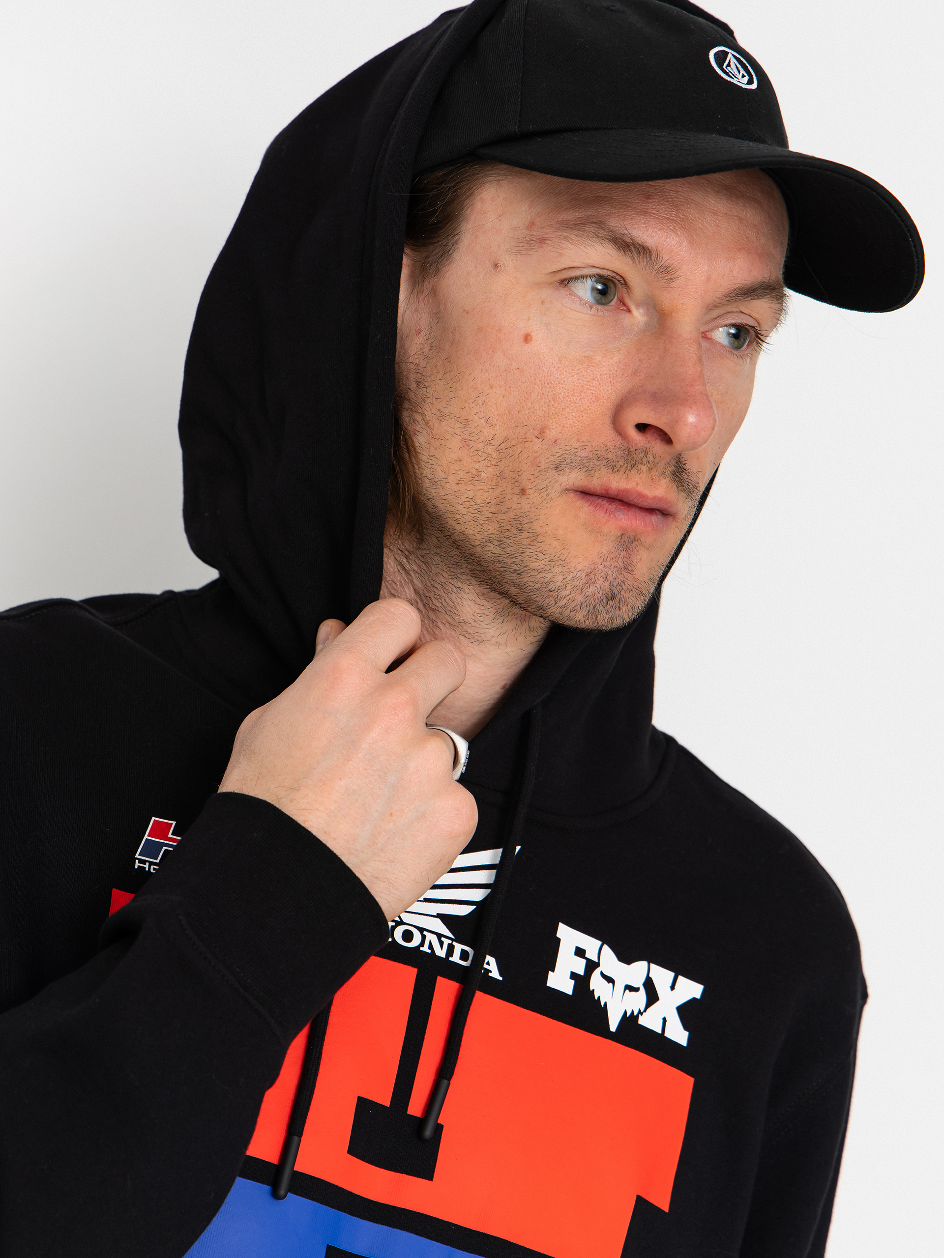 Суитшърт с качулка Fox Honda HD (black)