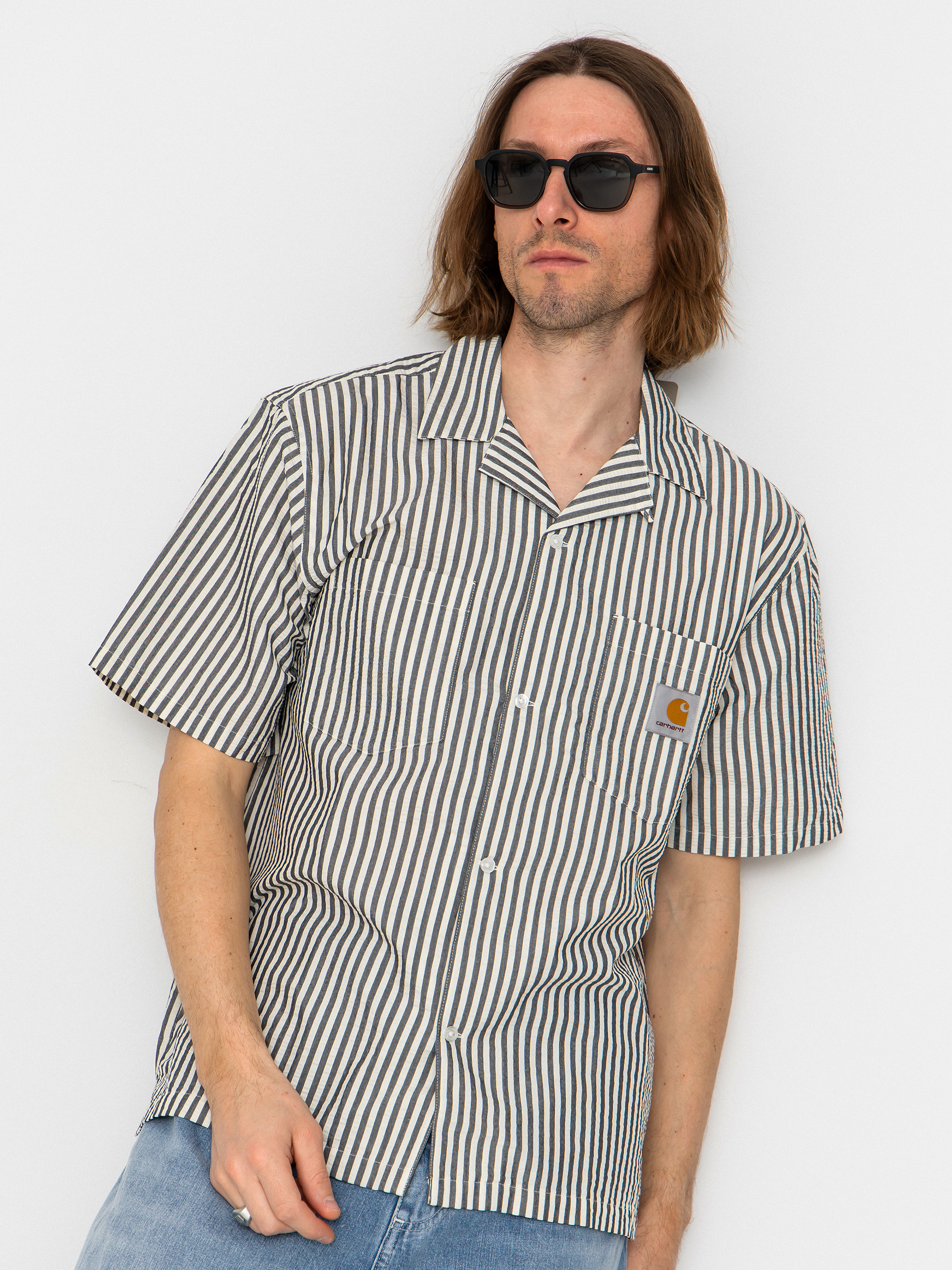 Риза Carhartt WIP Leavel (leavel stripe/black/wax)