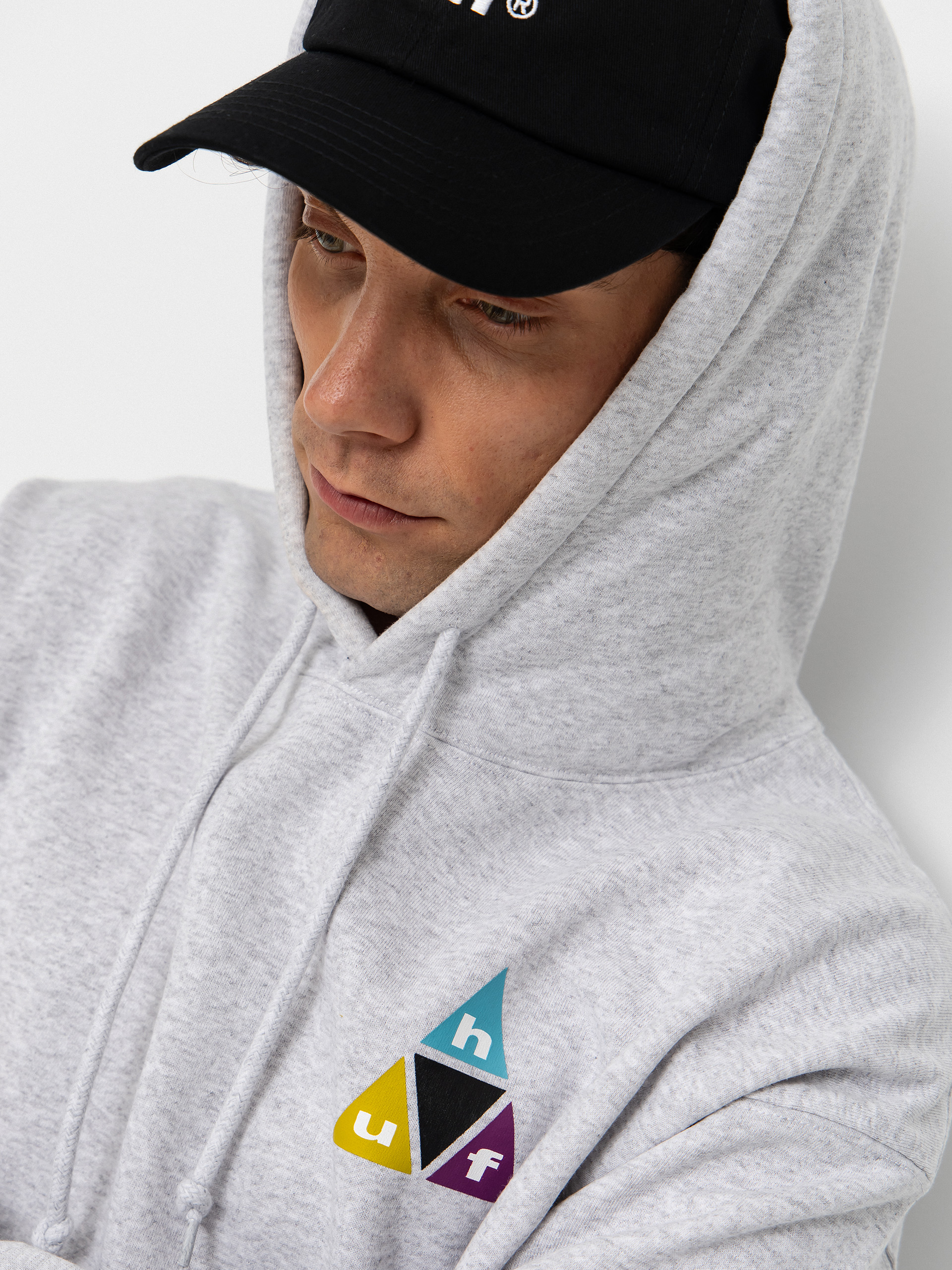 Суитшърт с качулка HUF Prism Tt HD (heather grey)
