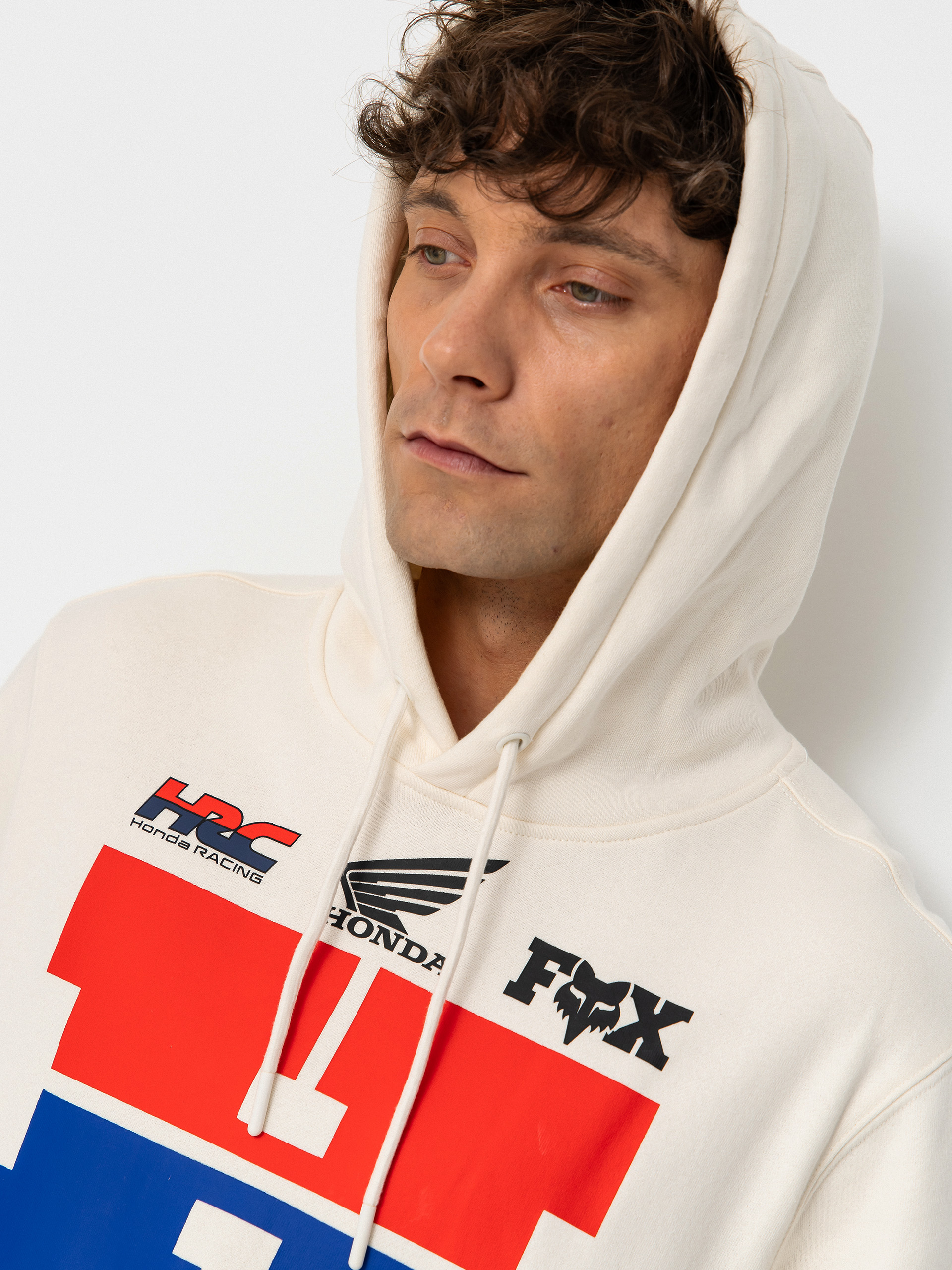 Суитшърт с качулка Fox Honda HD (off white)
