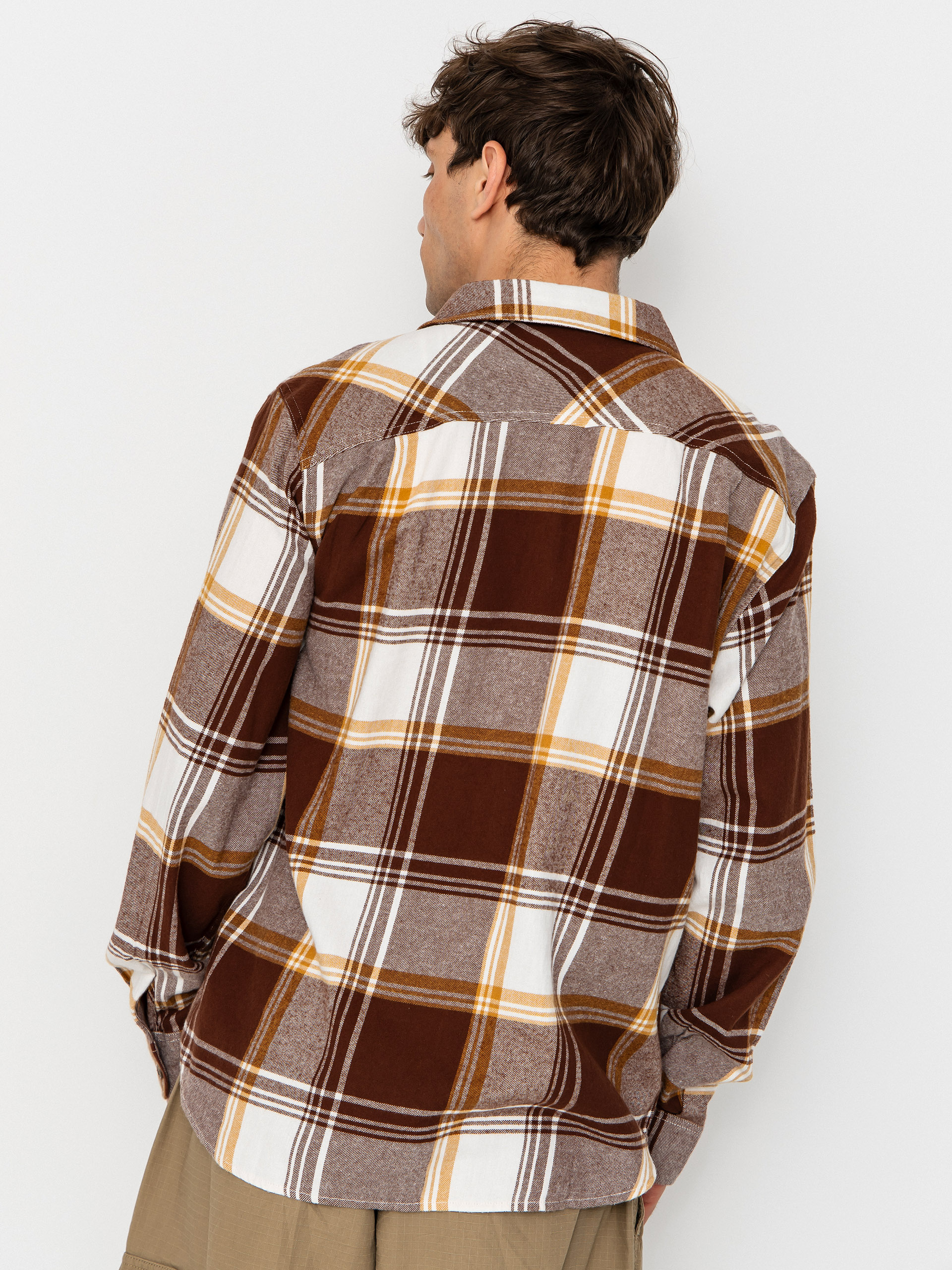 Риза Brixton Bowery Lw Ultra Flannel (chocolate/off white)