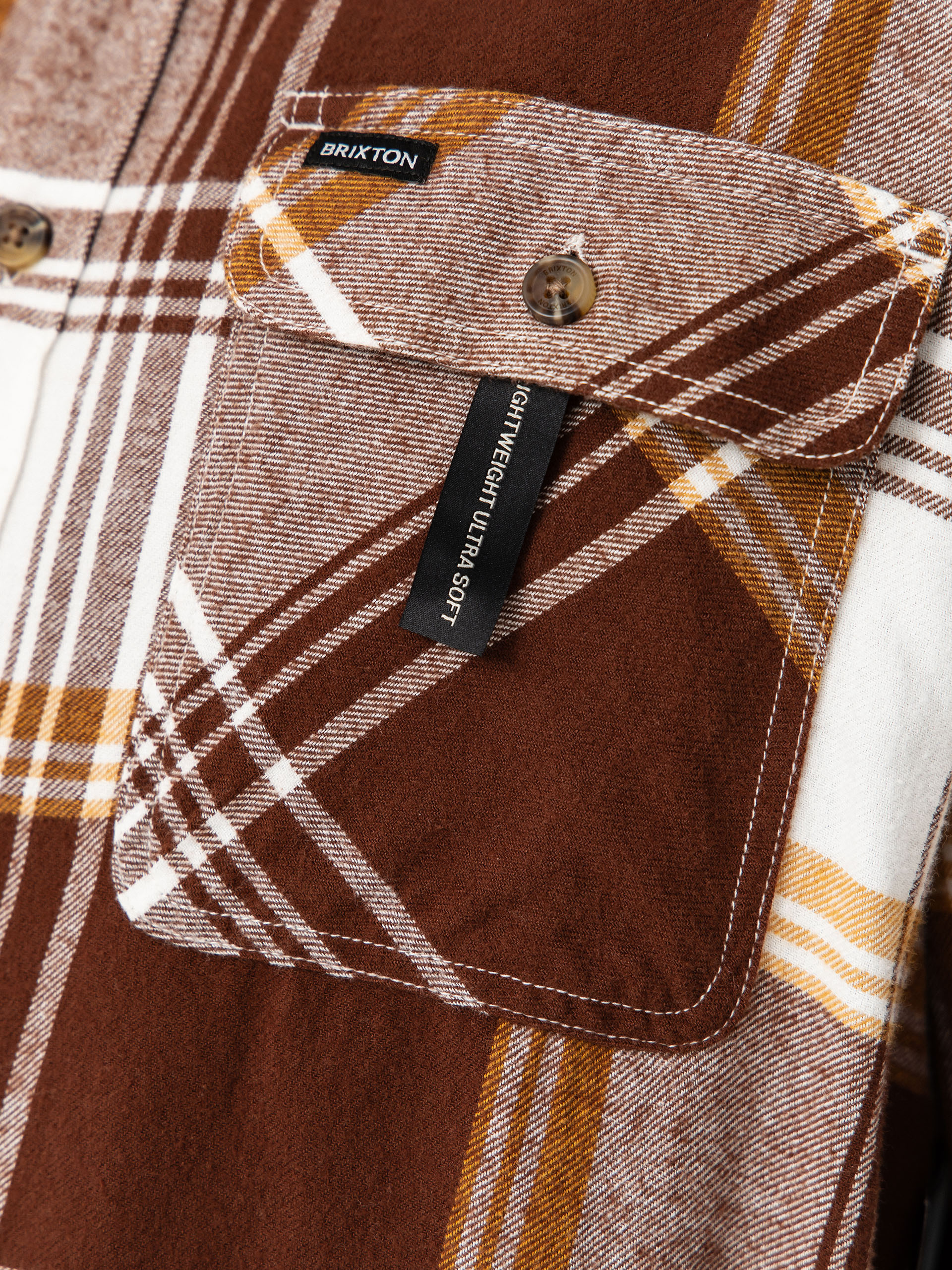 Риза Brixton Bowery Lw Ultra Flannel (chocolate/off white)
