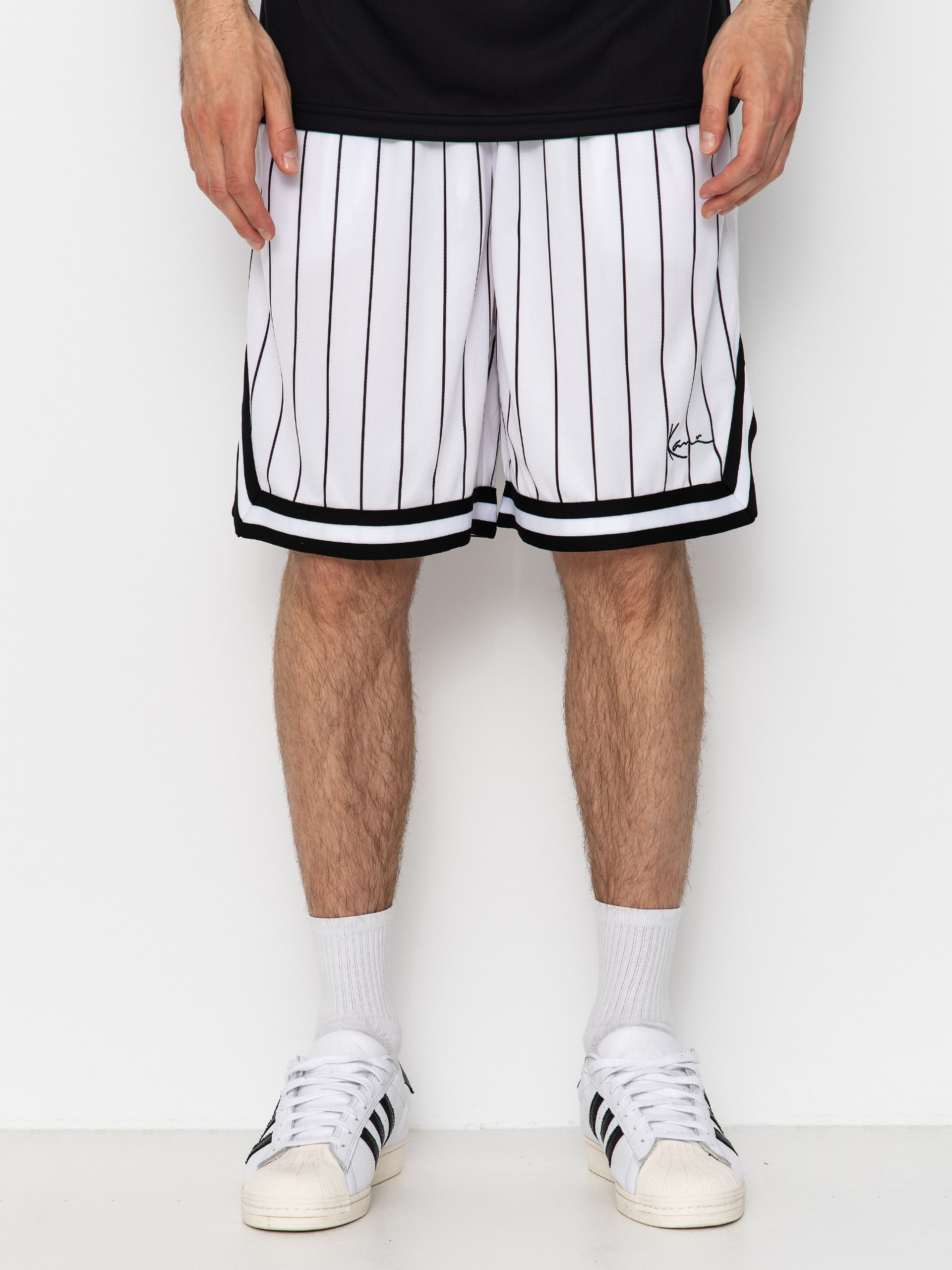 u041au044au0441u0438 u043fu0430u043du0442u0430u043bu043eu043du0438 Karl Kani Small Signature Pinstripe Mesh (white/black)