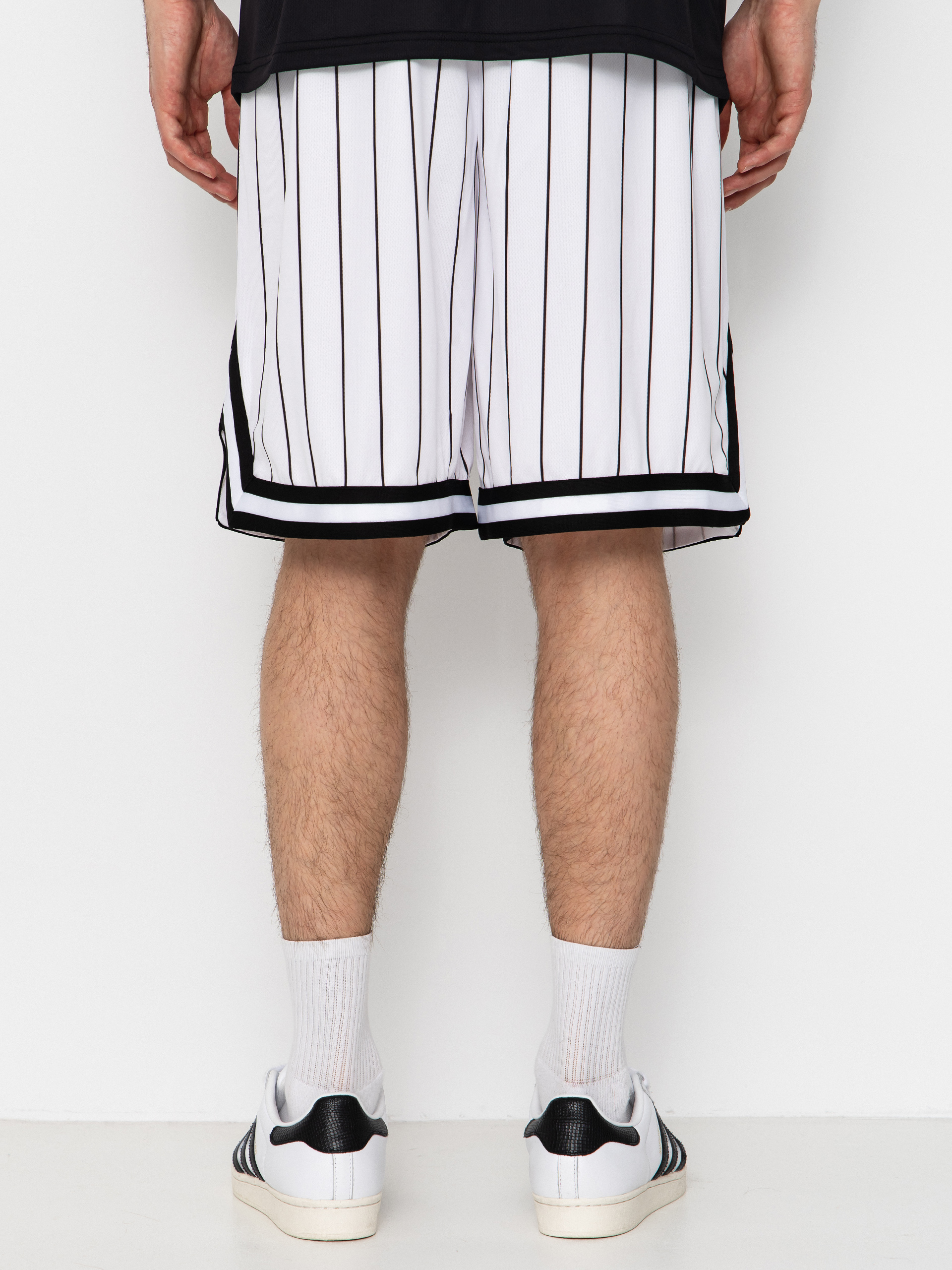 Къси панталони Karl Kani Small Signature Pinstripe Mesh (white/black)