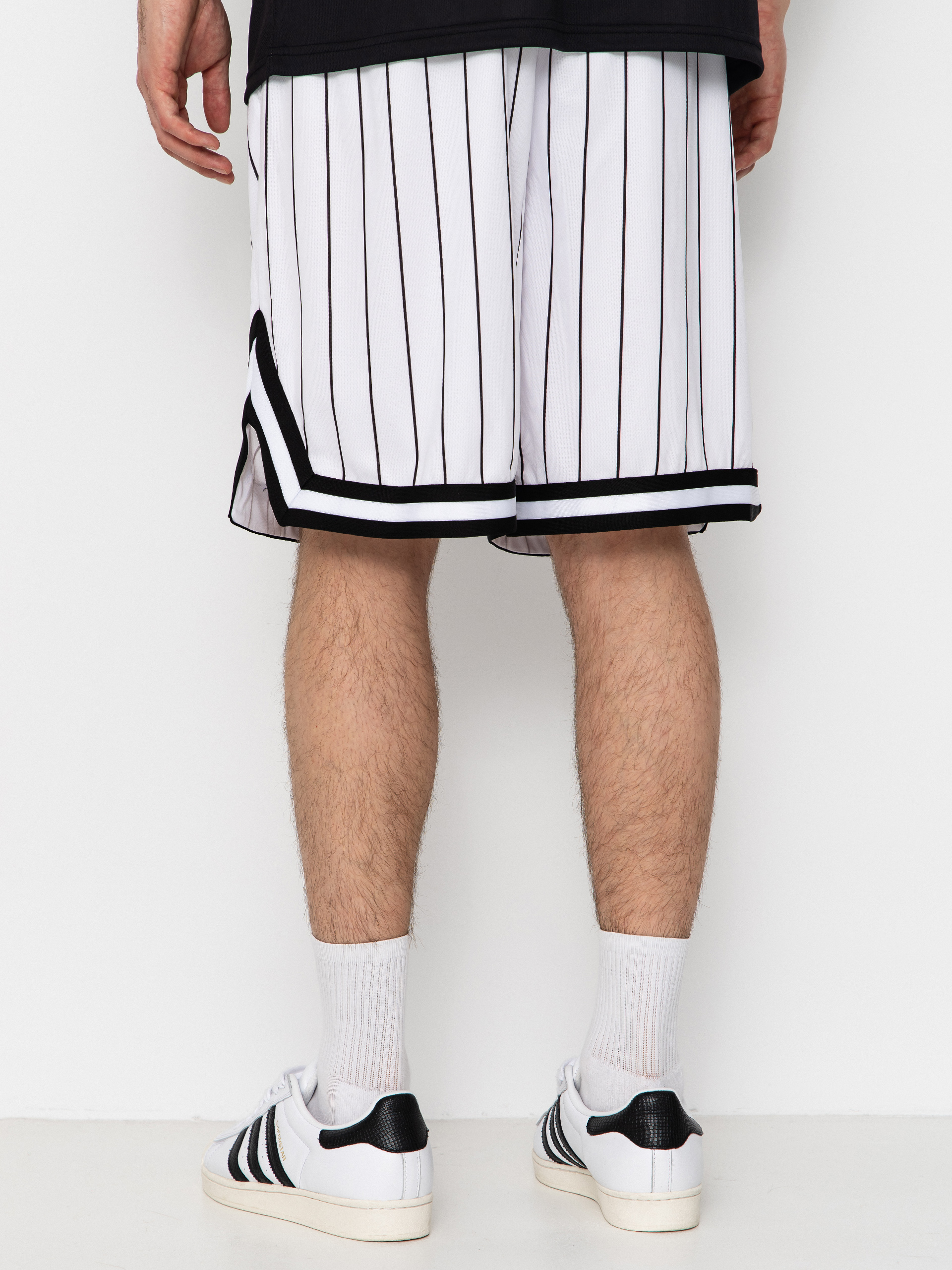 Къси панталони Karl Kani Small Signature Pinstripe Mesh (white/black)