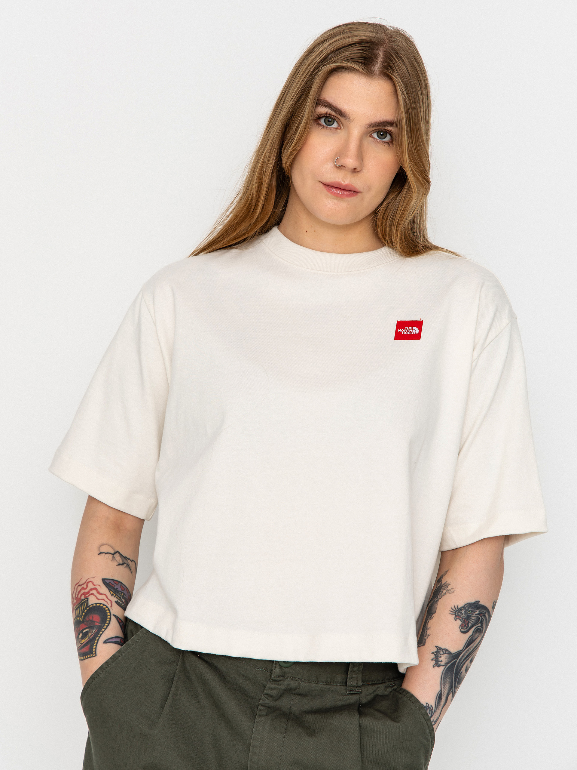 Тениска The North Face Tnf Red Box Boxy Wmn (white dune)