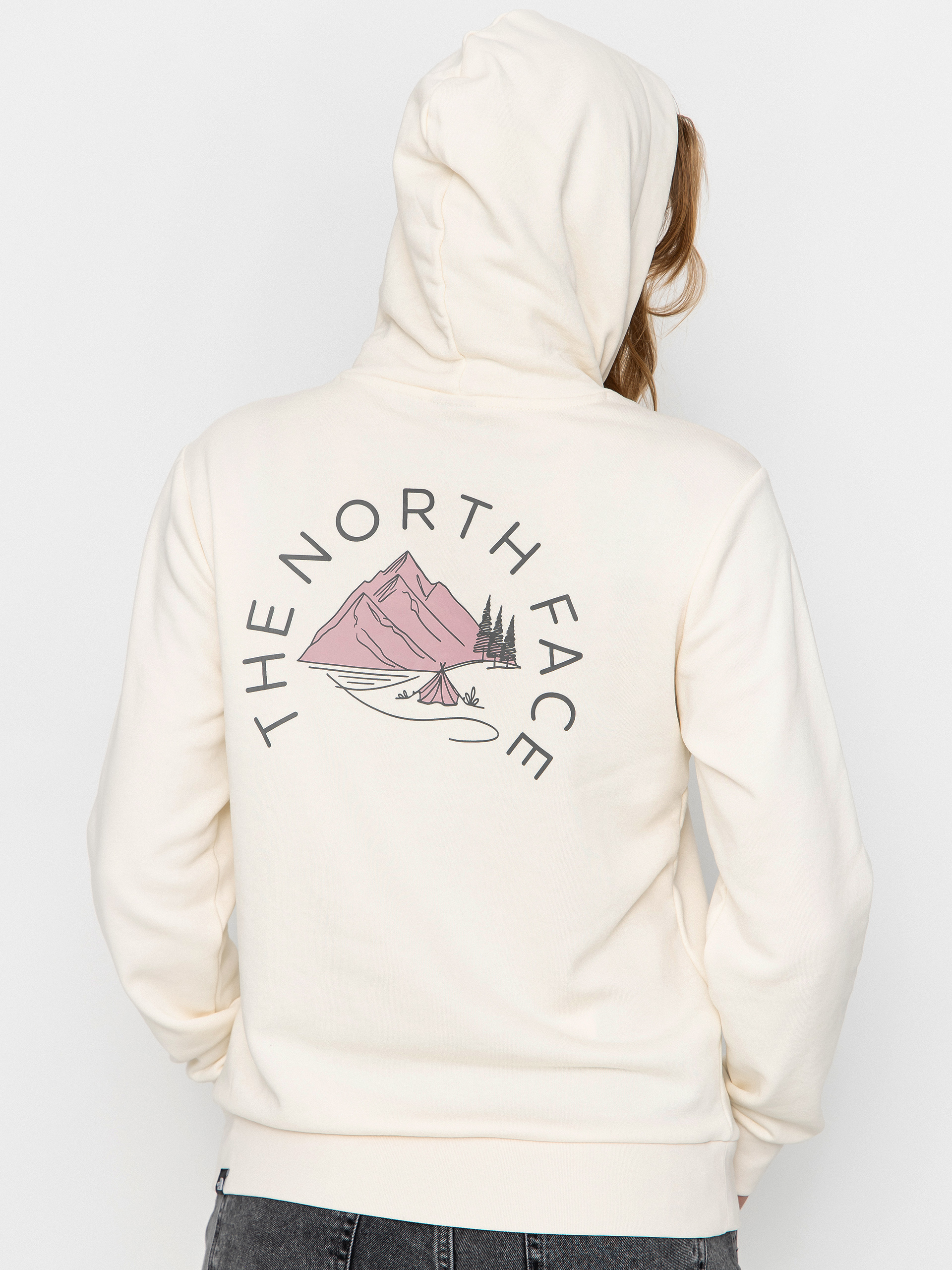 Суитшърт с качулка The North Face Monte HD Wmn (white dune)