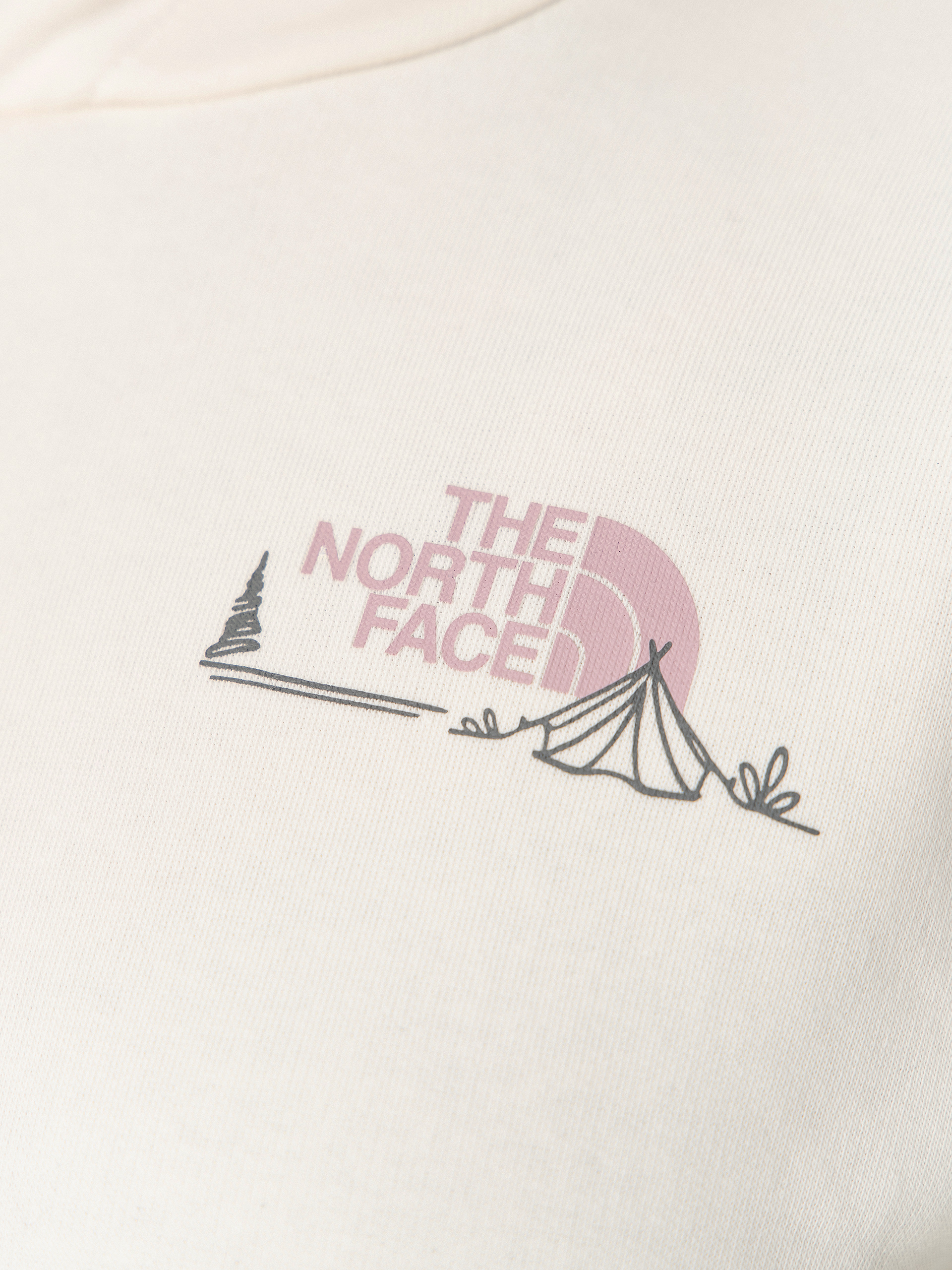 Суитшърт с качулка The North Face Monte HD Wmn (white dune)