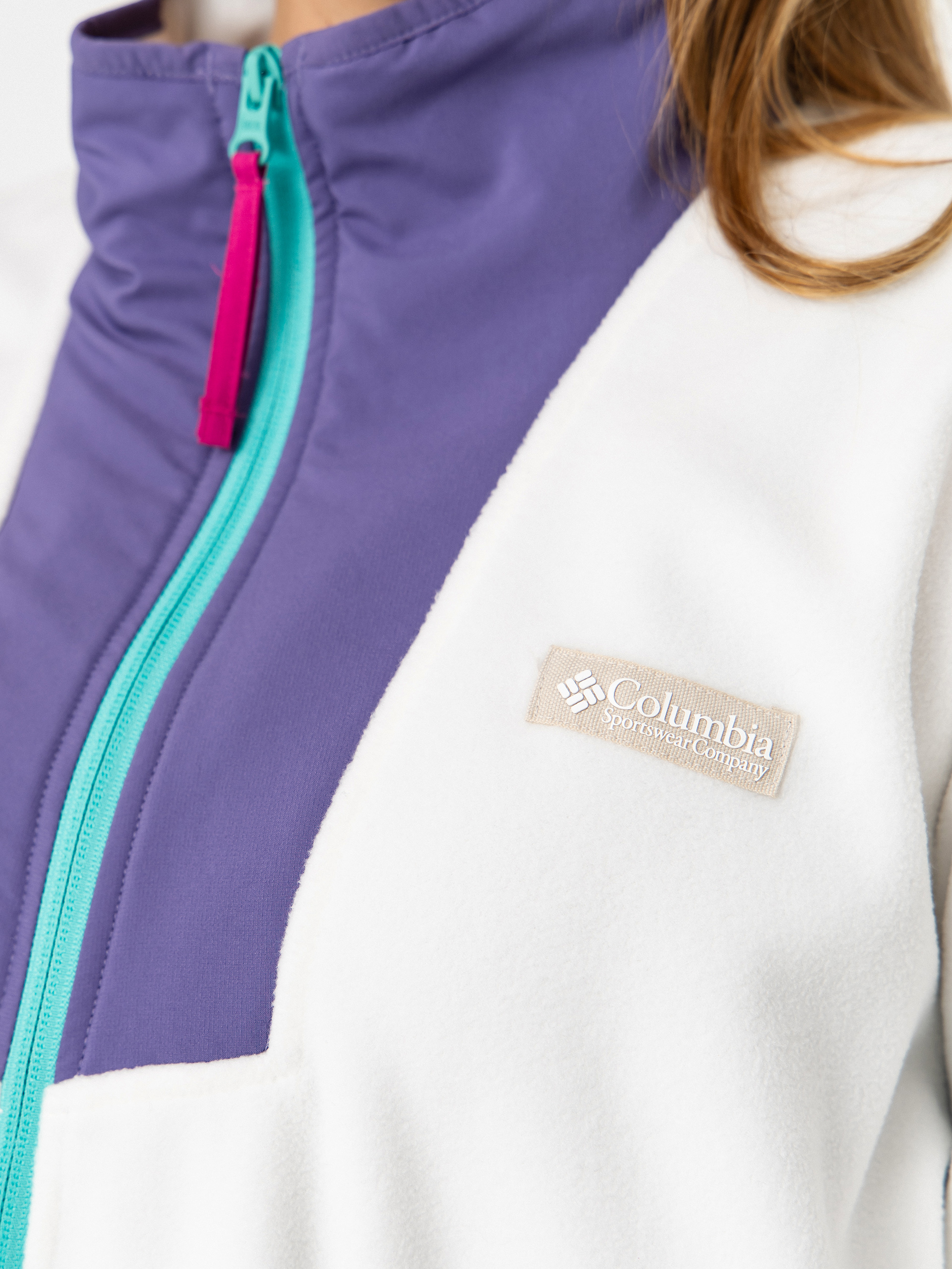 Мъжки Поларени суитшърт Columbia Sequoia Grove Half Zip (sea salt/stormwatch)