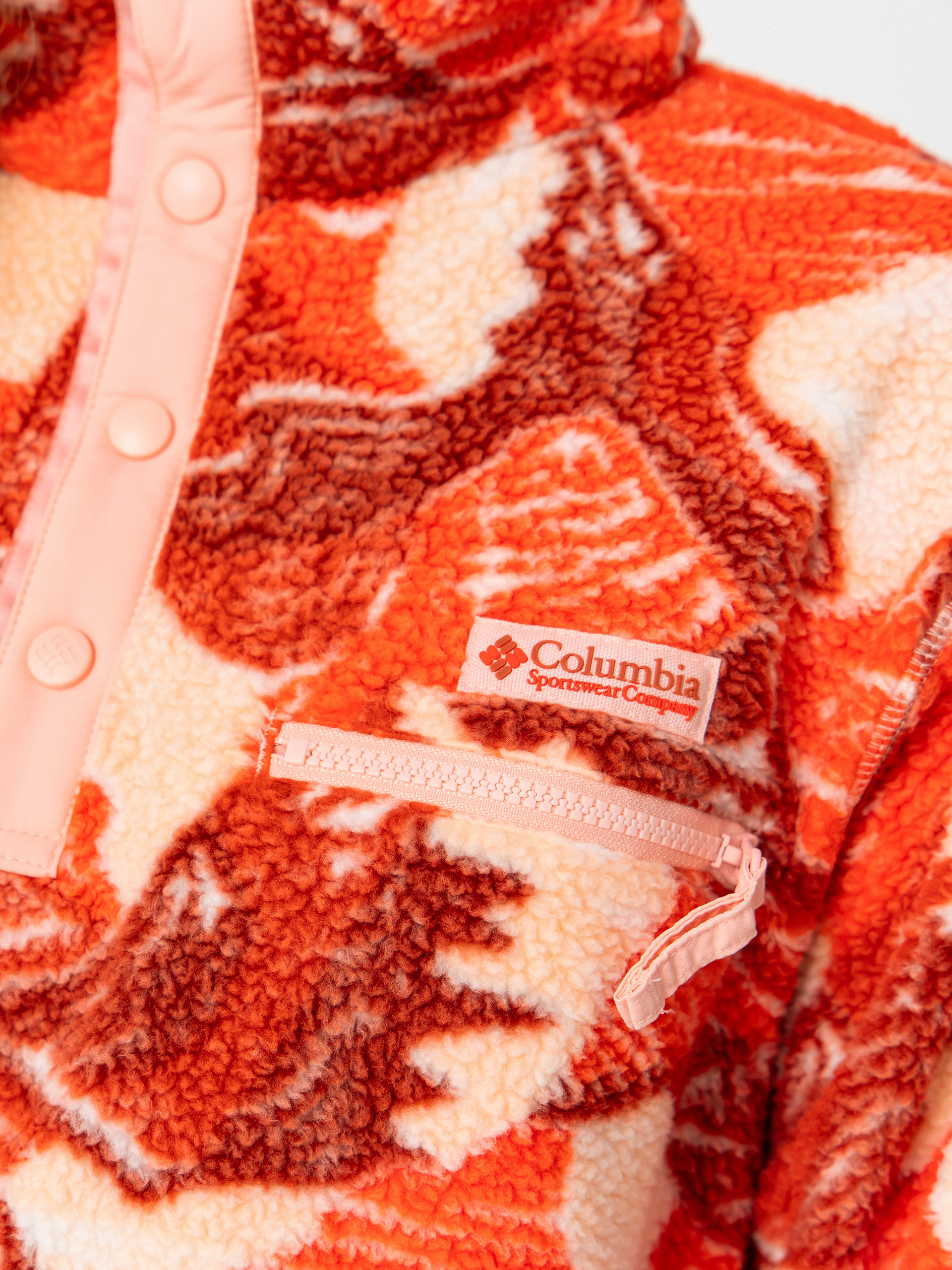 Дамски Поларени суитшърт Columbia Helvetia II Printed Cropped Half Snap (poppy red/sunscape)