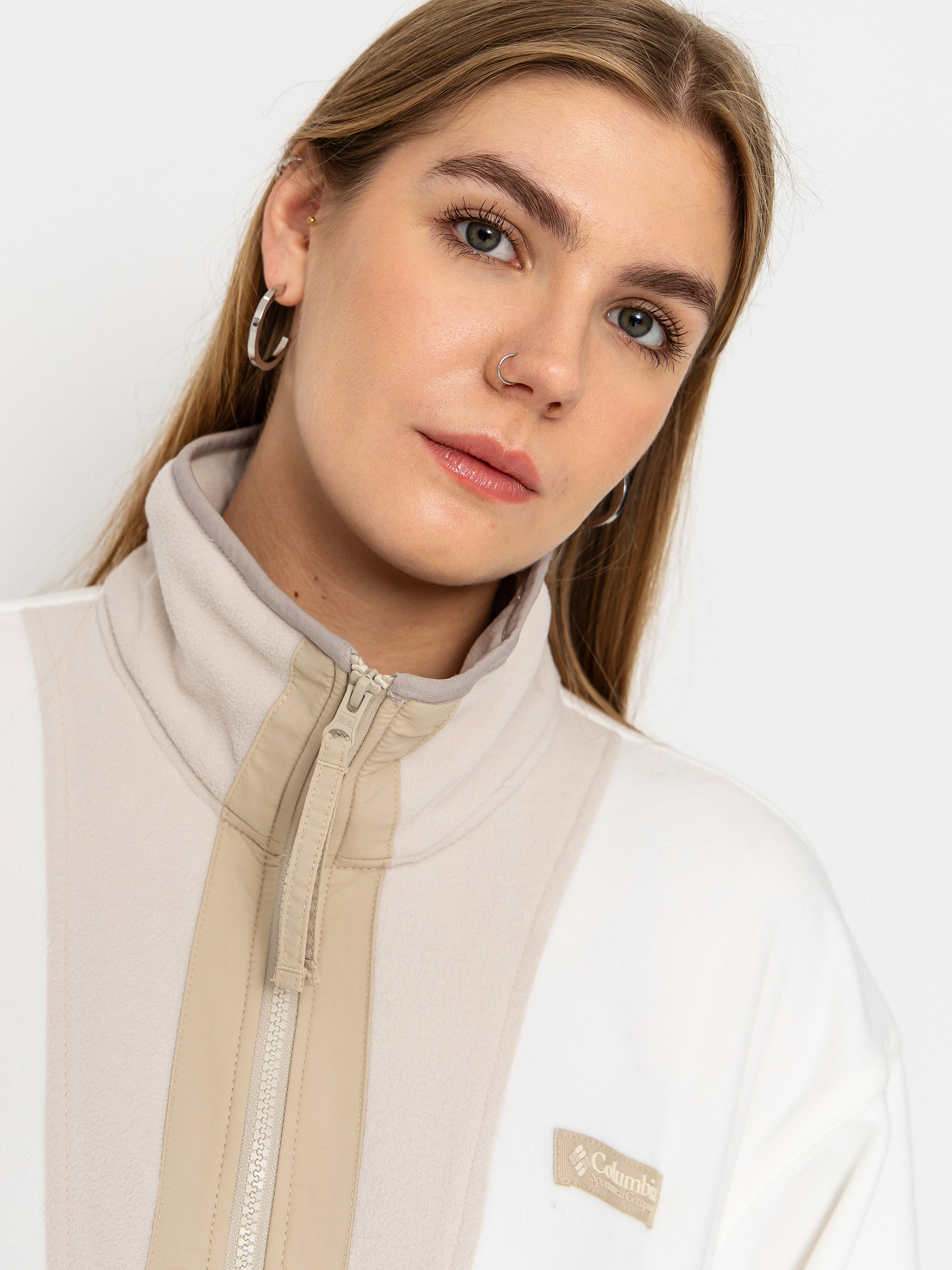 Дамски Поларени суитшърт Columbia Backbowl II Full Zip (sea salt/dark stone/ancient fossil)