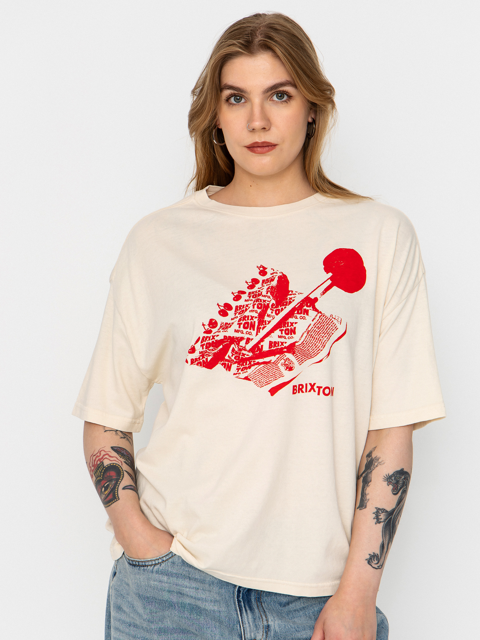 Тениска Brixton Sweet Treat Oversized Bf Wmn (whitecap)