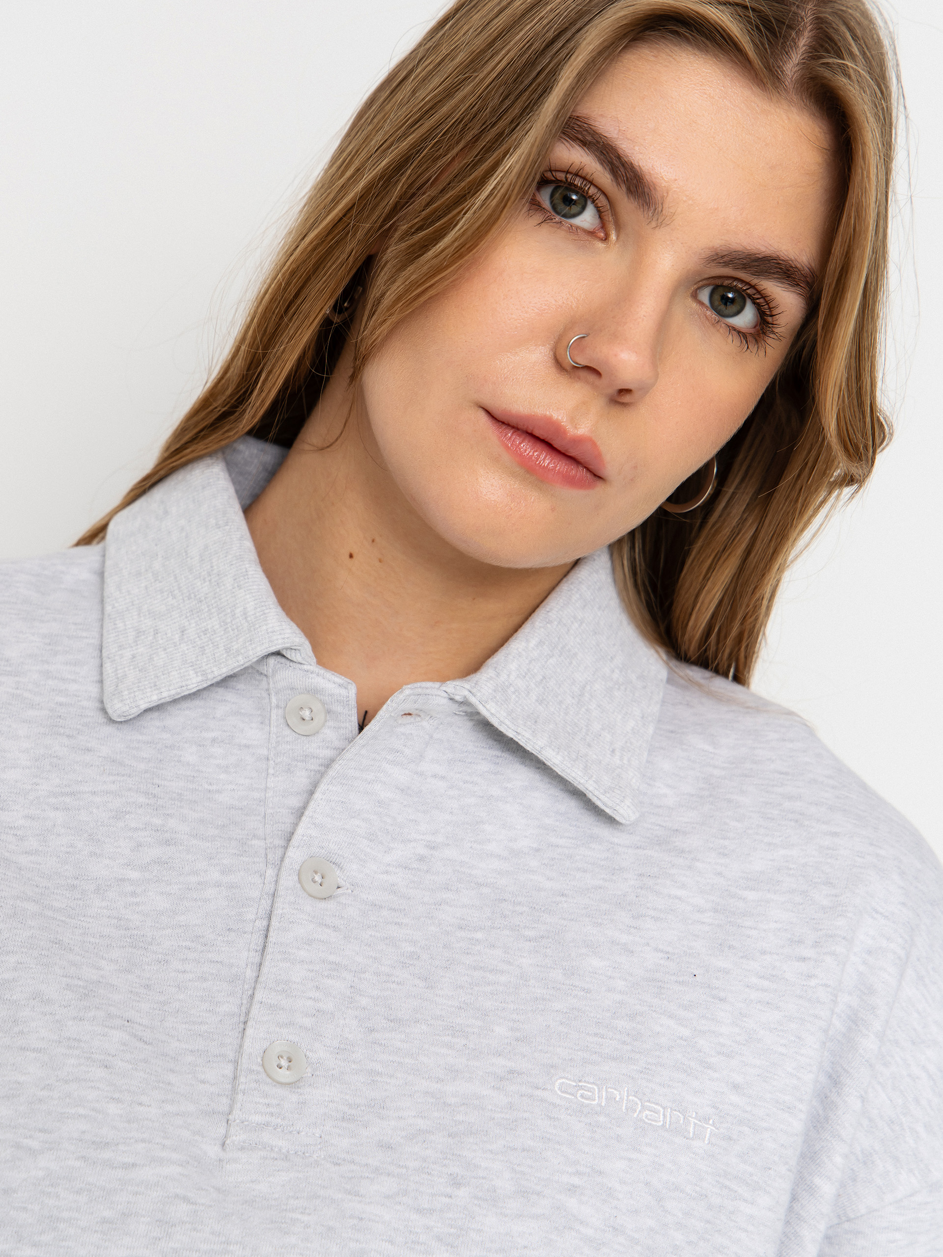 Суитшърт Carhartt WIP Brenta Polo Wmn (ash heather/white)
